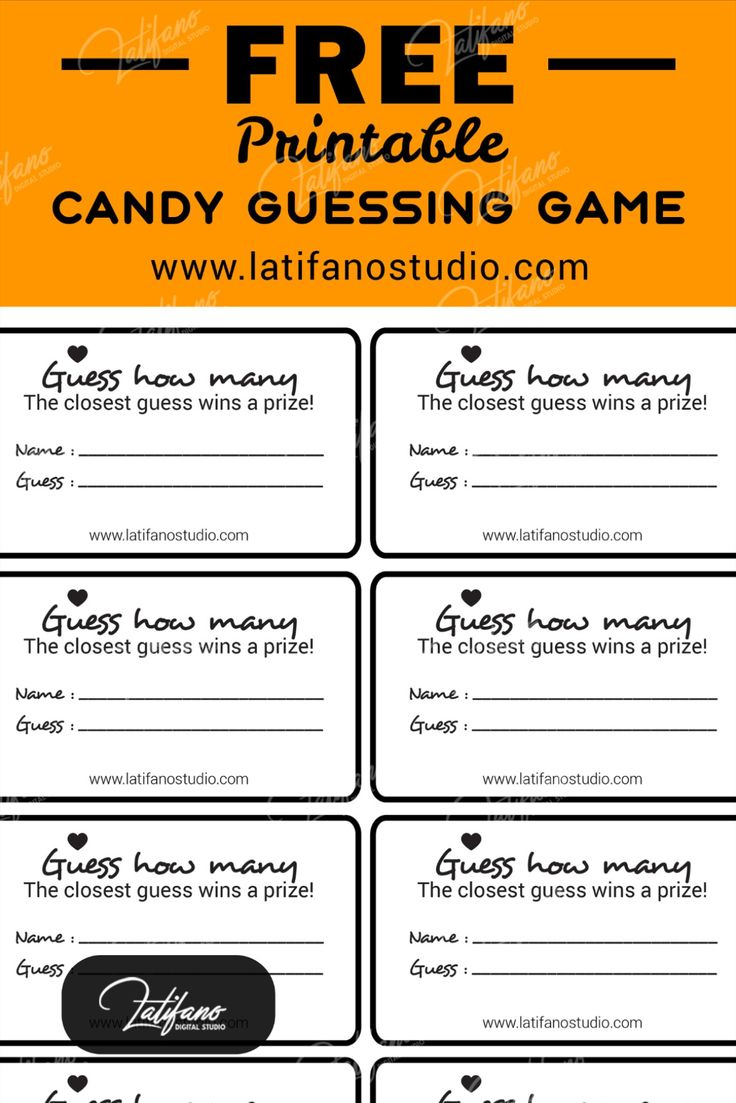 Free Printale Game Candy Guessing Labels, Guess How Many Sweets In with Free Printable Guess How Many