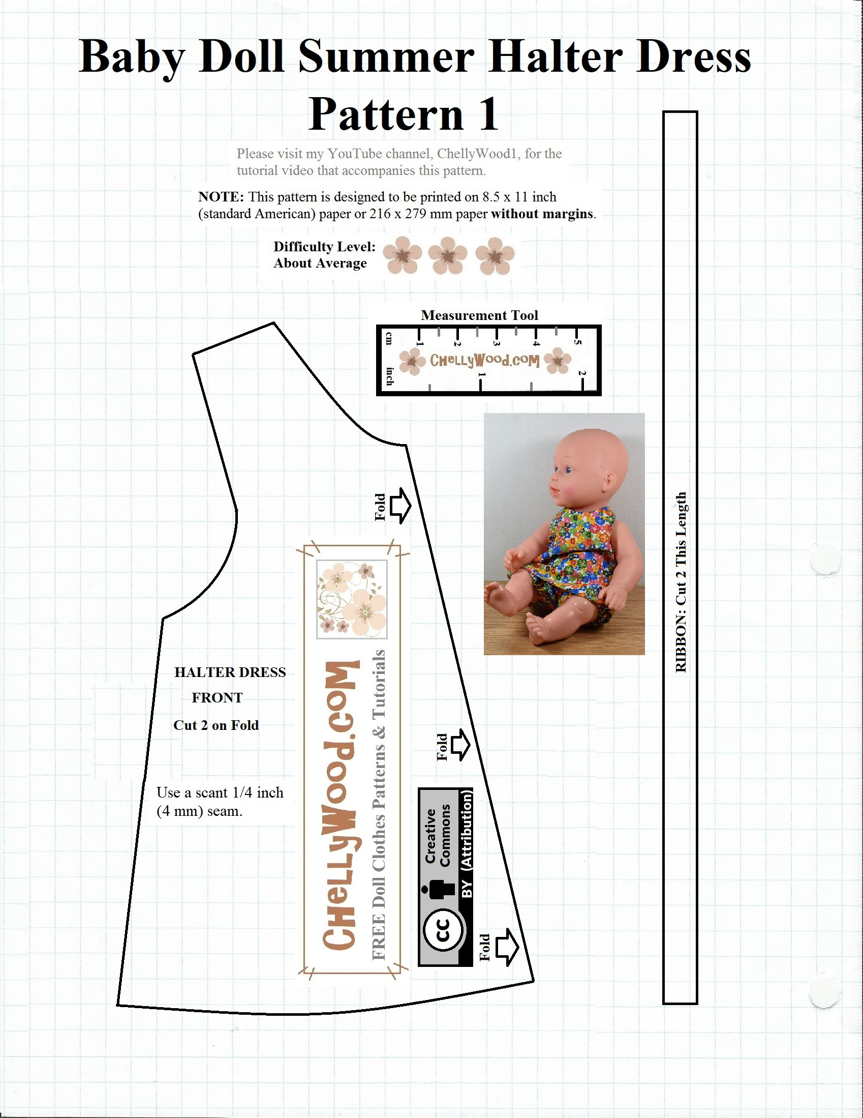 Free #Sewing Pattern For Baby #Dolls @ Chellywood #Crafts throughout Free Printable Doll Clothes Sewing Patterns