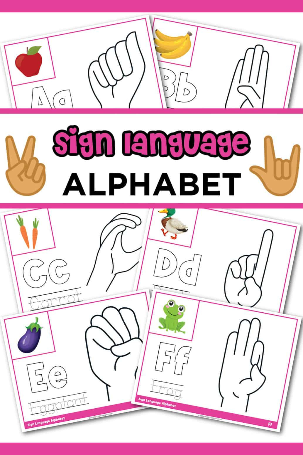 Free Sign Language Alphabet Printable - Made With Happy within Printable Alphabet For Sign Language