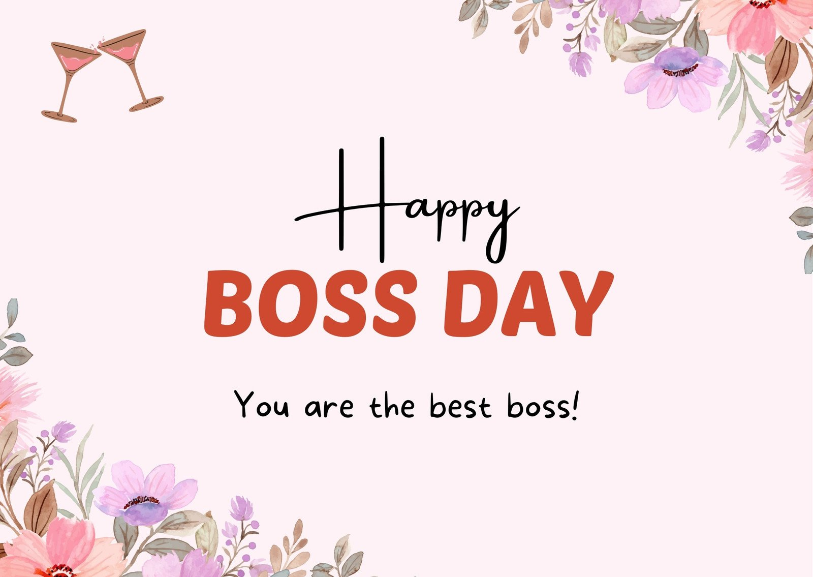 Free To Customize And Print Boss Day Card Templates | Canva regarding Boss'S Day Printable Cards