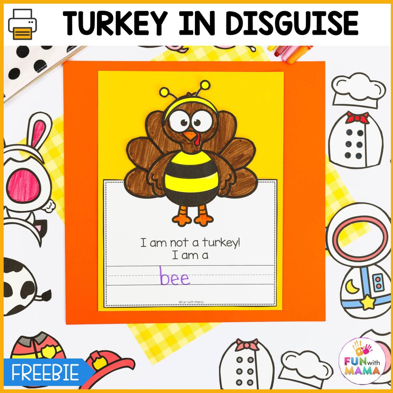 Free Turkey In Disguise Project Template inside Template Free Printable Turkey in Disguise Printable Outfits