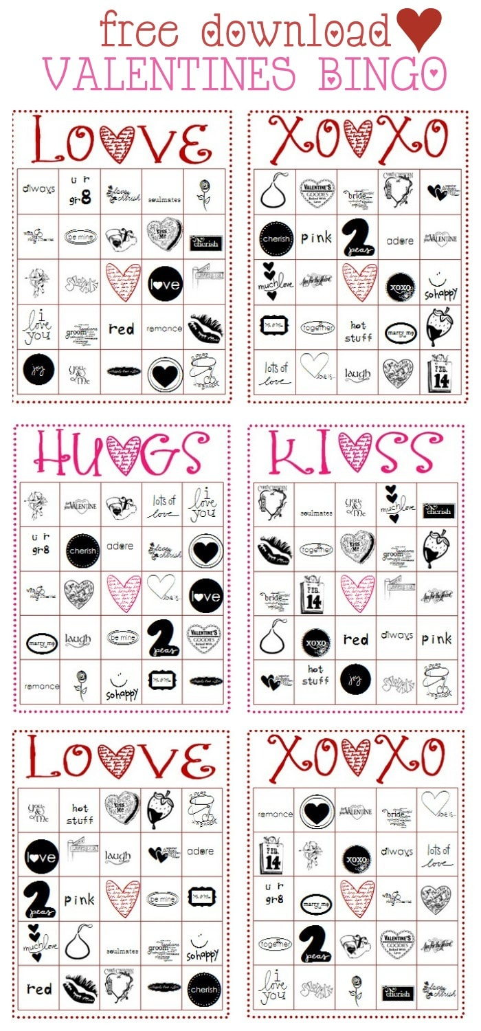 Free Valentines Bingo Cards – Let'S Diy It All – With Kritsyn Merkley throughout Valentine Bingo Game Printable Free