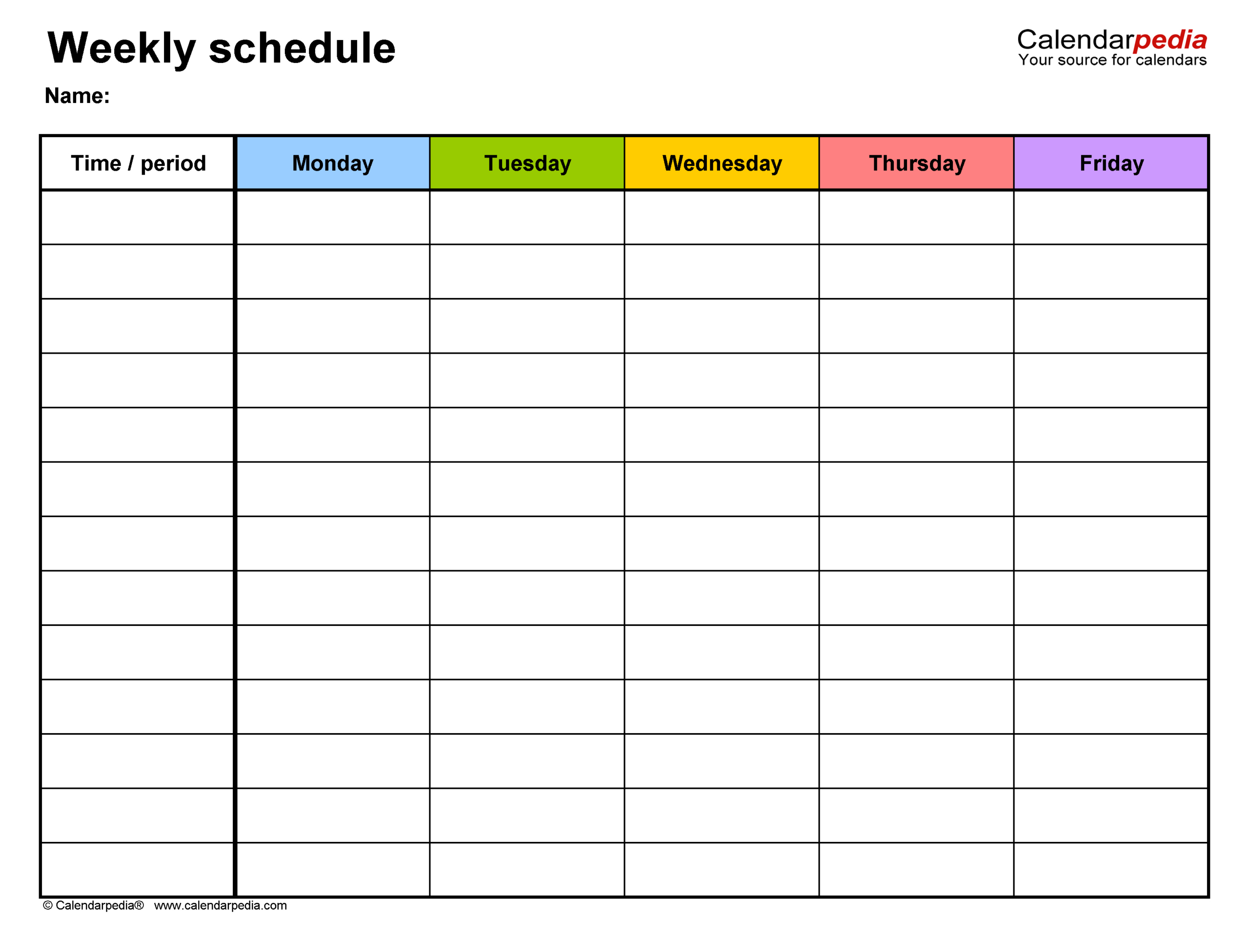 Free Weekly Schedules For Word - 24 Templates throughout Week Schedule Printable with Times