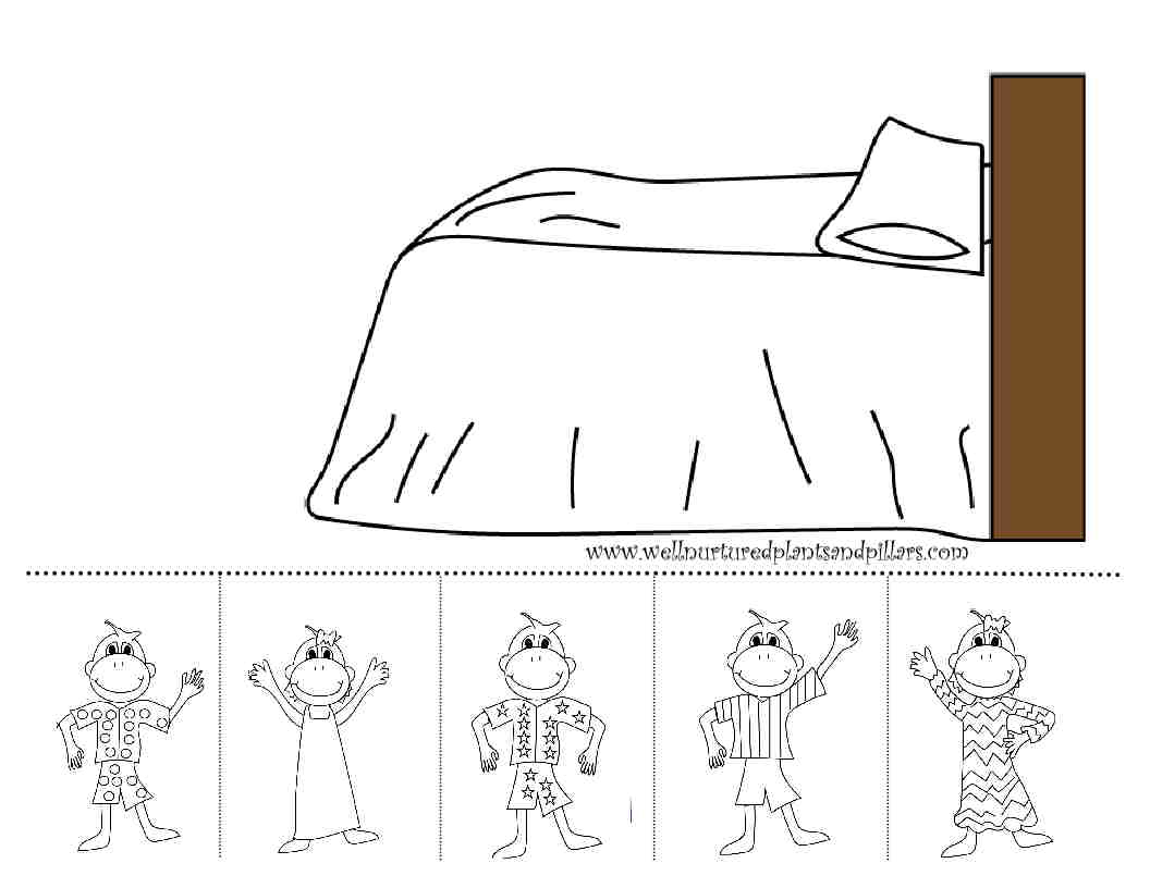 Freebie Friday- Five Little Monkeys Jumping On The Bed | Plants for Five Little Monkeys Jumping on the Bed Printable