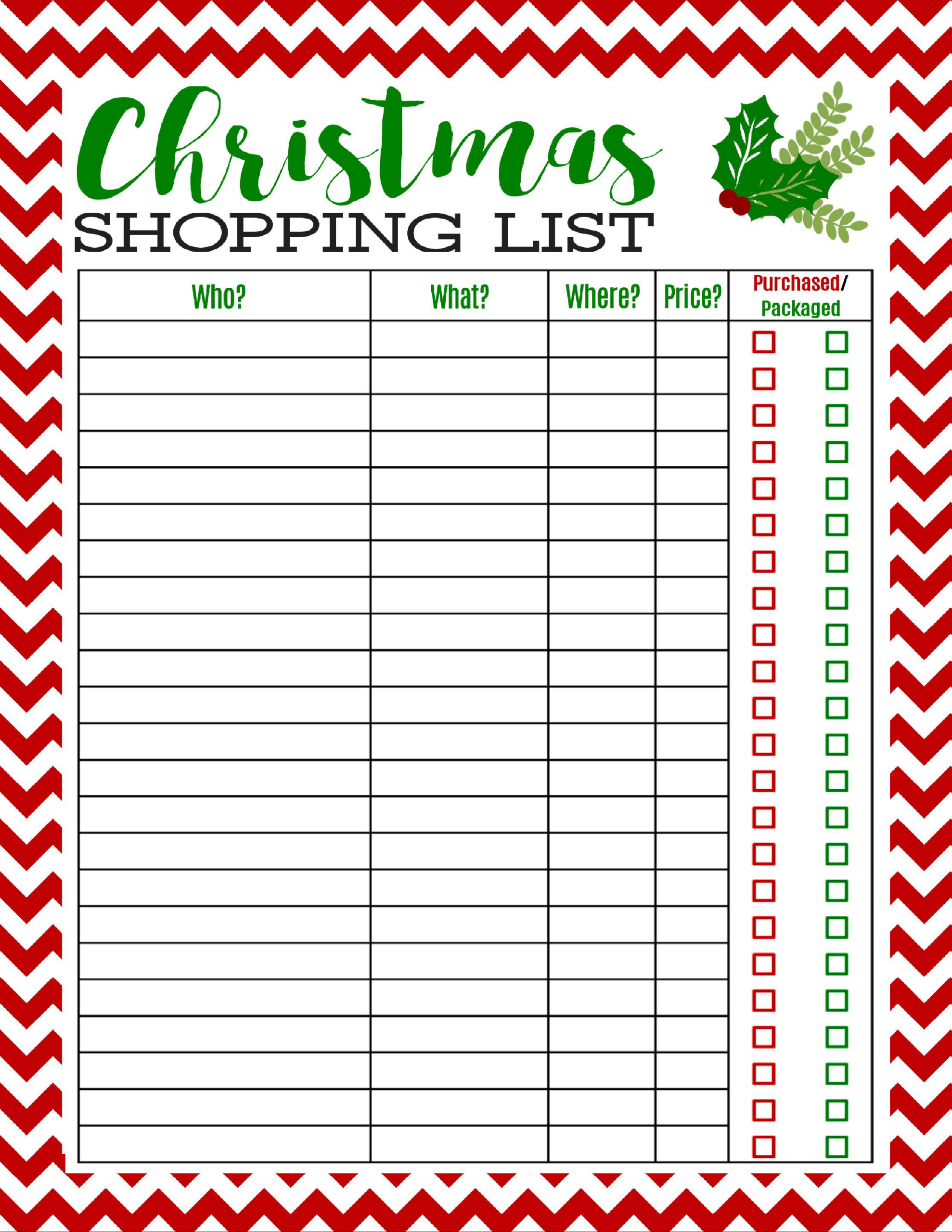 Freebie Printable Christmas Shopping List - Mom 4 Real with regard to Christmas Gift List Free Printable