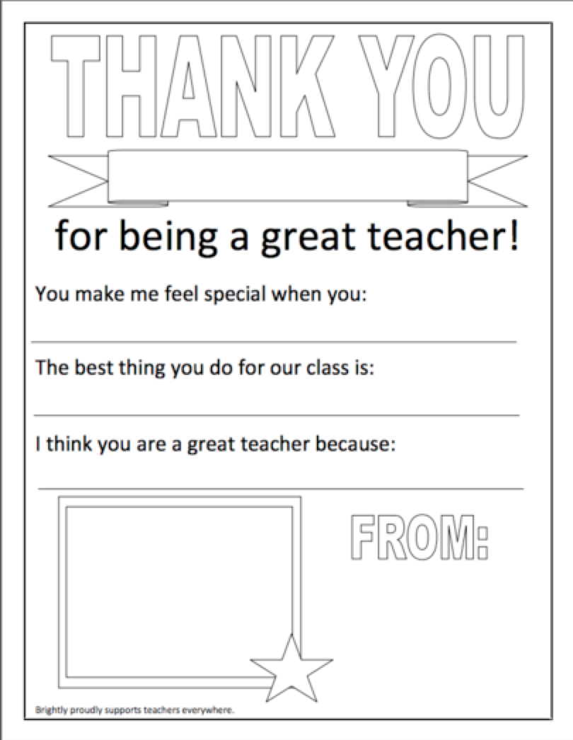 Fun And Easy Printables For Teacher Appreciation Week | Brightly intended for Teacher Appreciation Week Cards Printable Free