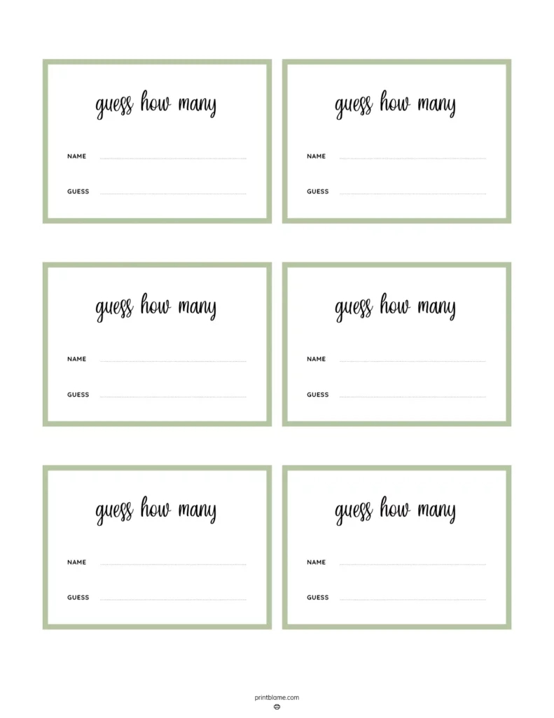 Guess How Many Printable Template Free Pdf - Candy Guessing Game within Free Printable Guess How Many