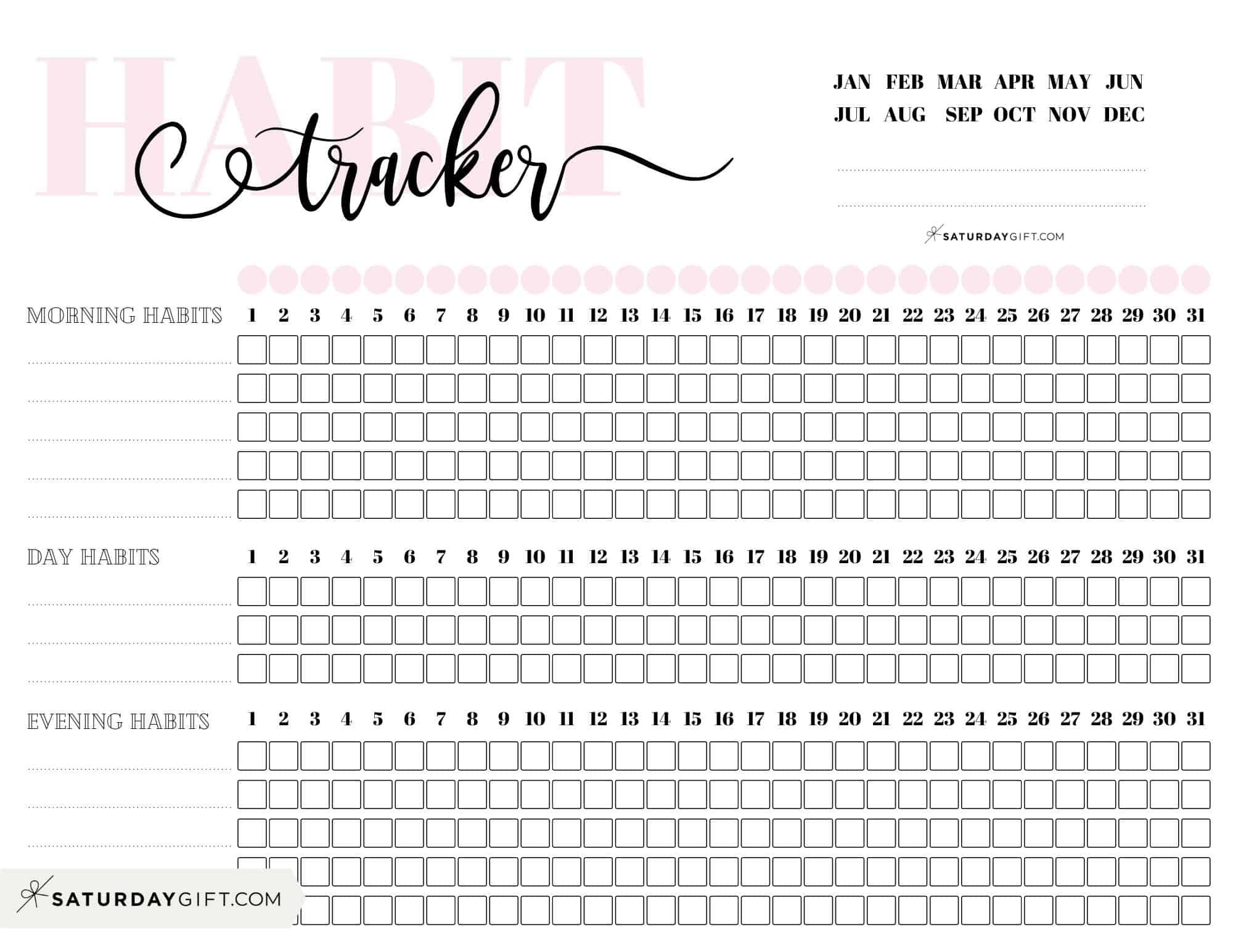 Habit Tracker Printable - 43 Cute &amp; Free Printable Habit Trackers with 30 Day Habit Tracker Printable Free