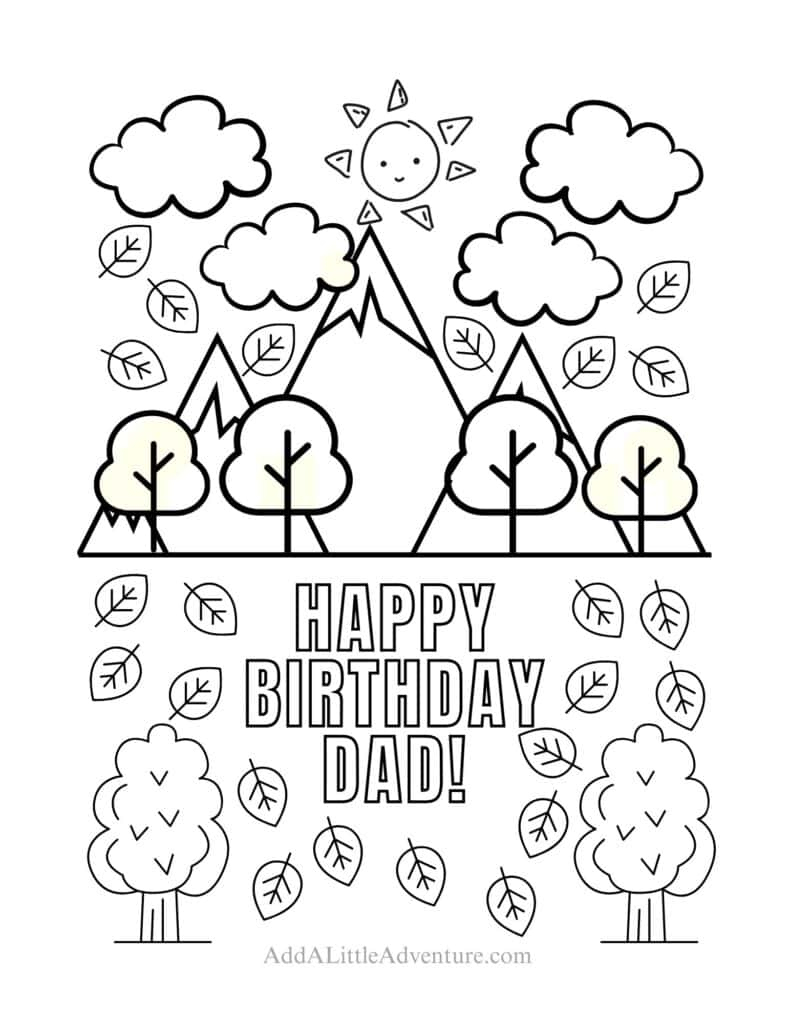 Happy Birthday Dad Coloring Pages - Free Printables inside Free Printable Birthday Cards For Father