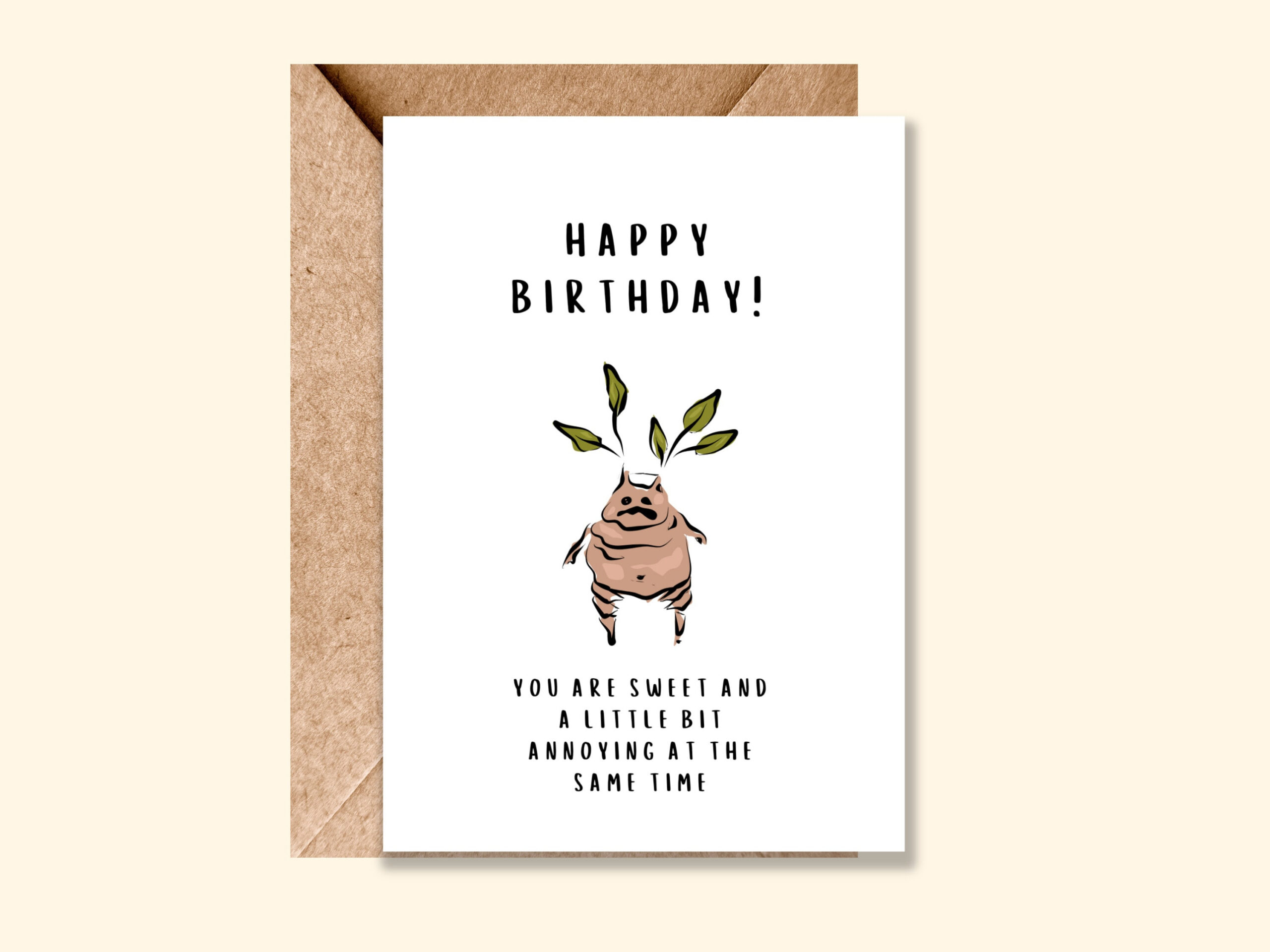 Harry Potter Birthday Card | Printable | Hogwarts | Funny Birthday Card | Harry Potter | Fantasy | Magic | Mandrake | Herbology | Hermione inside Harry Potter Birthday Card Printable