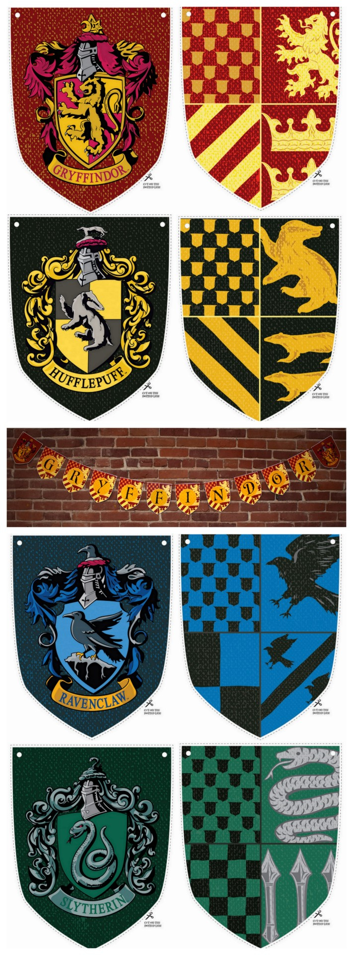 Harry Potter Printable House Banners - Printable Party Favors pertaining to Harry Potter Printable House Crests