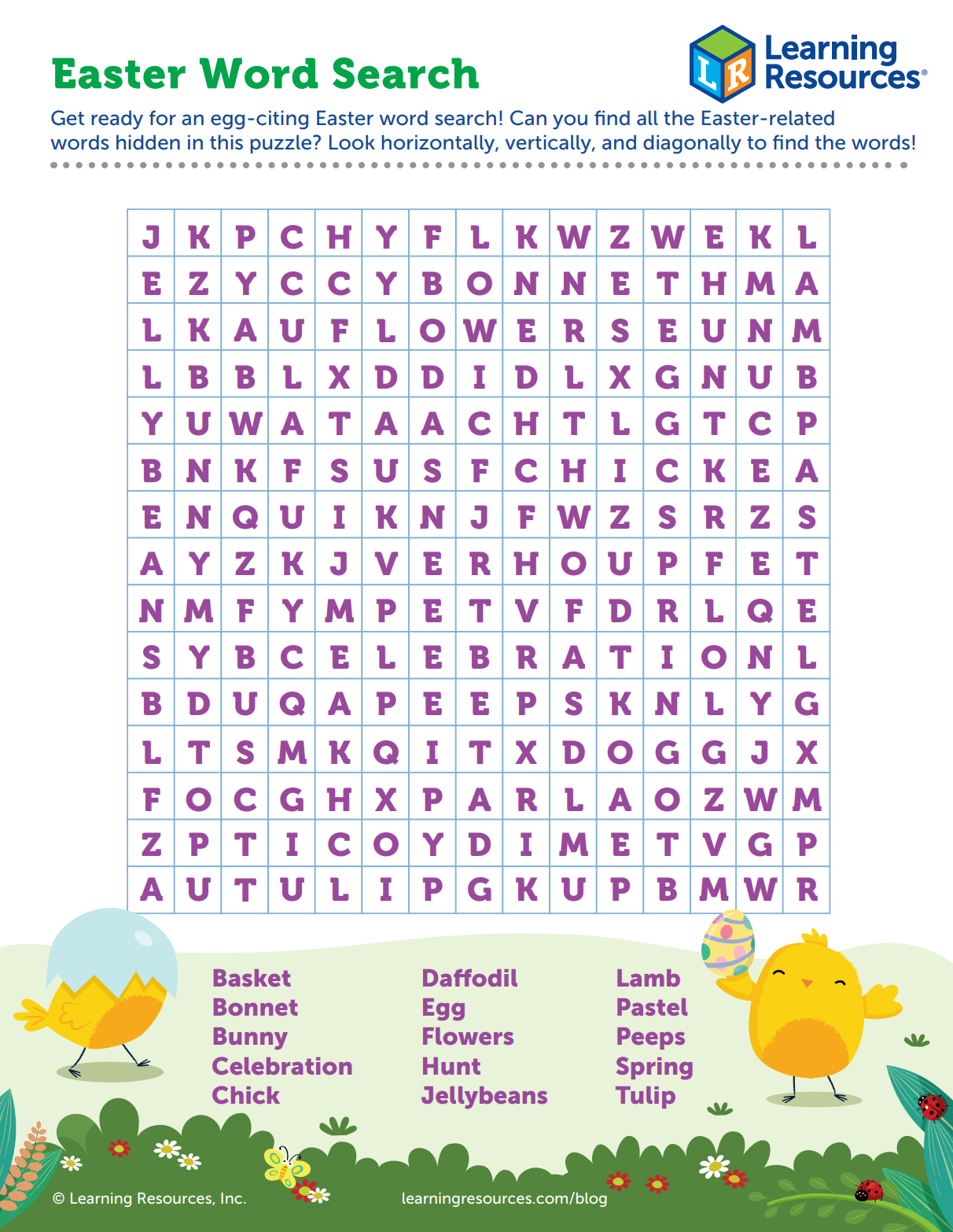 Hop Into Easter Fun With Printable Easter Word Search for Word Search For Easter Printable