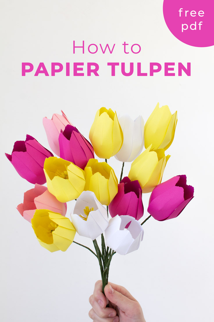 How To Make A Paper Tulip (Template) - Papershape within 3D Tulip Template Printable Free