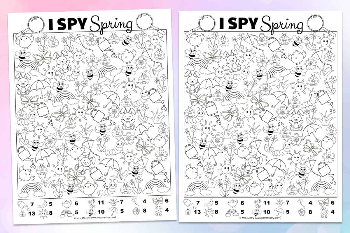 I Spy Game For Spring Free Printable | Mrs. Merry in Spring Seek And Find Printables