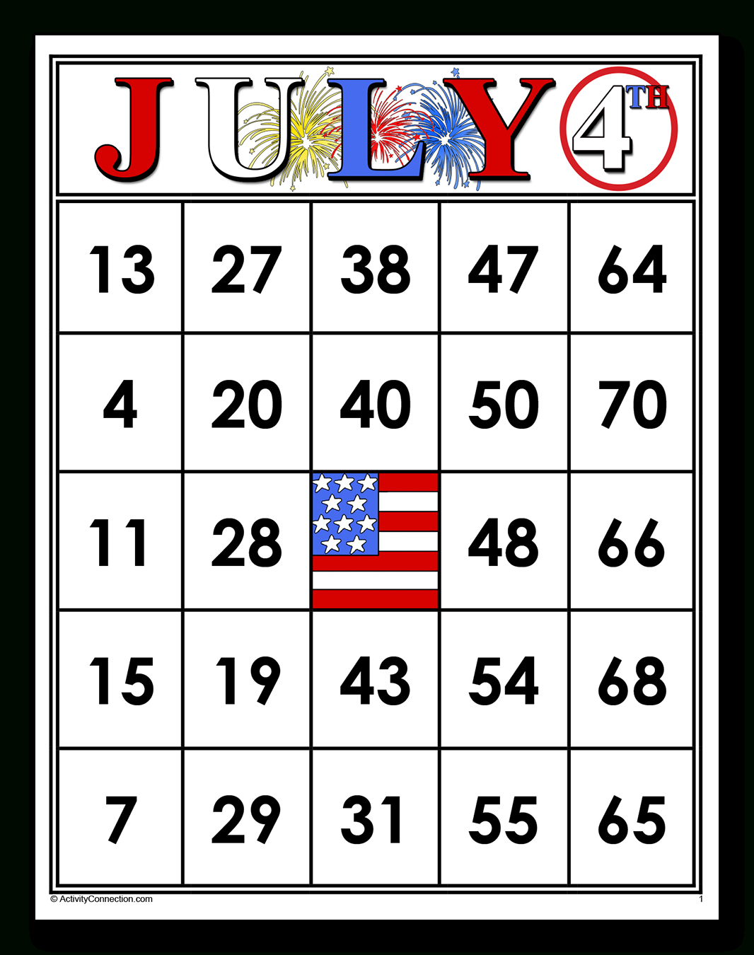 July 4Th Bingo Cards (Printable) - Activity Connection inside 4Th Of July Bingo Free Printable