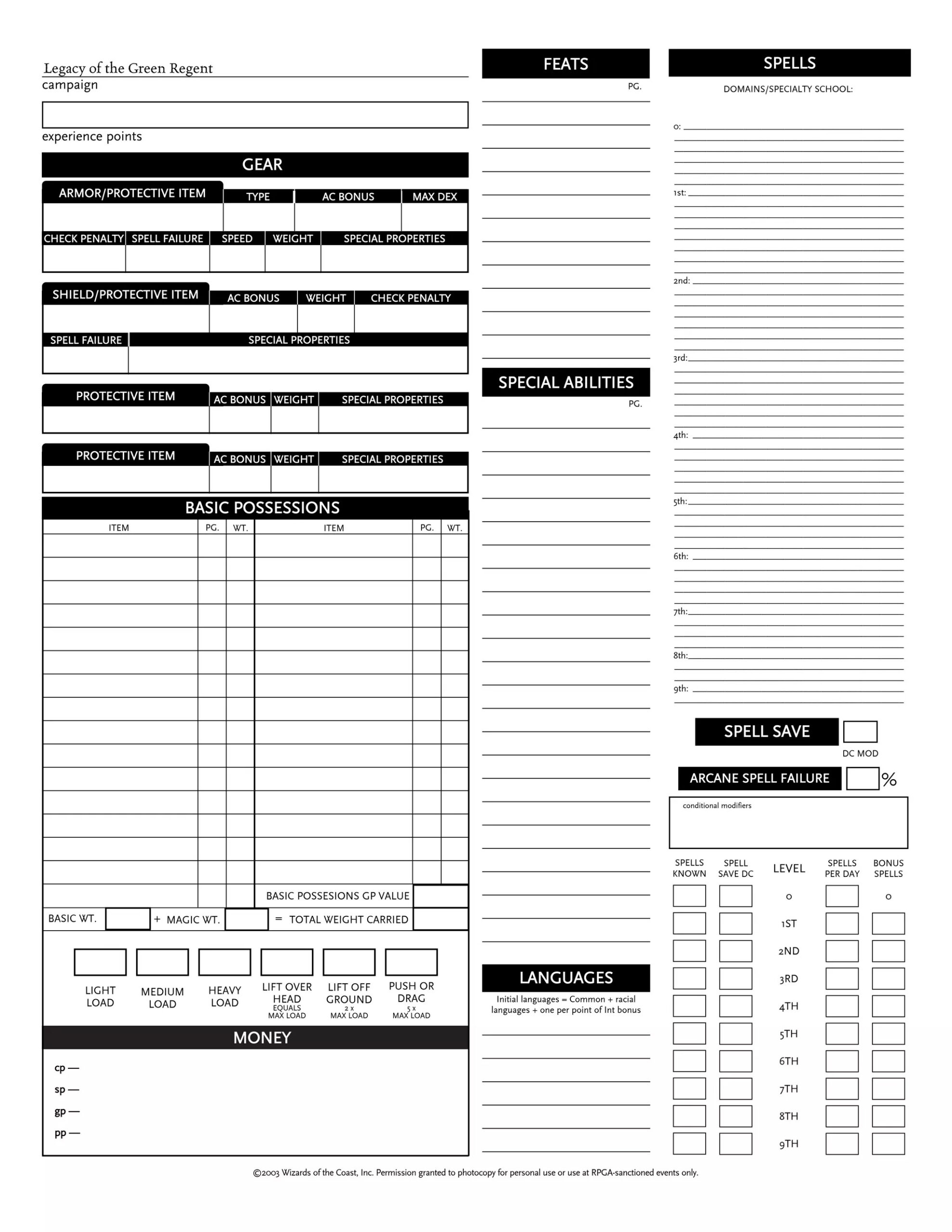 Kris D&D Fillable 3.5 Char Sheet | Pdf in D&D Character Sheet 3.5 Printable