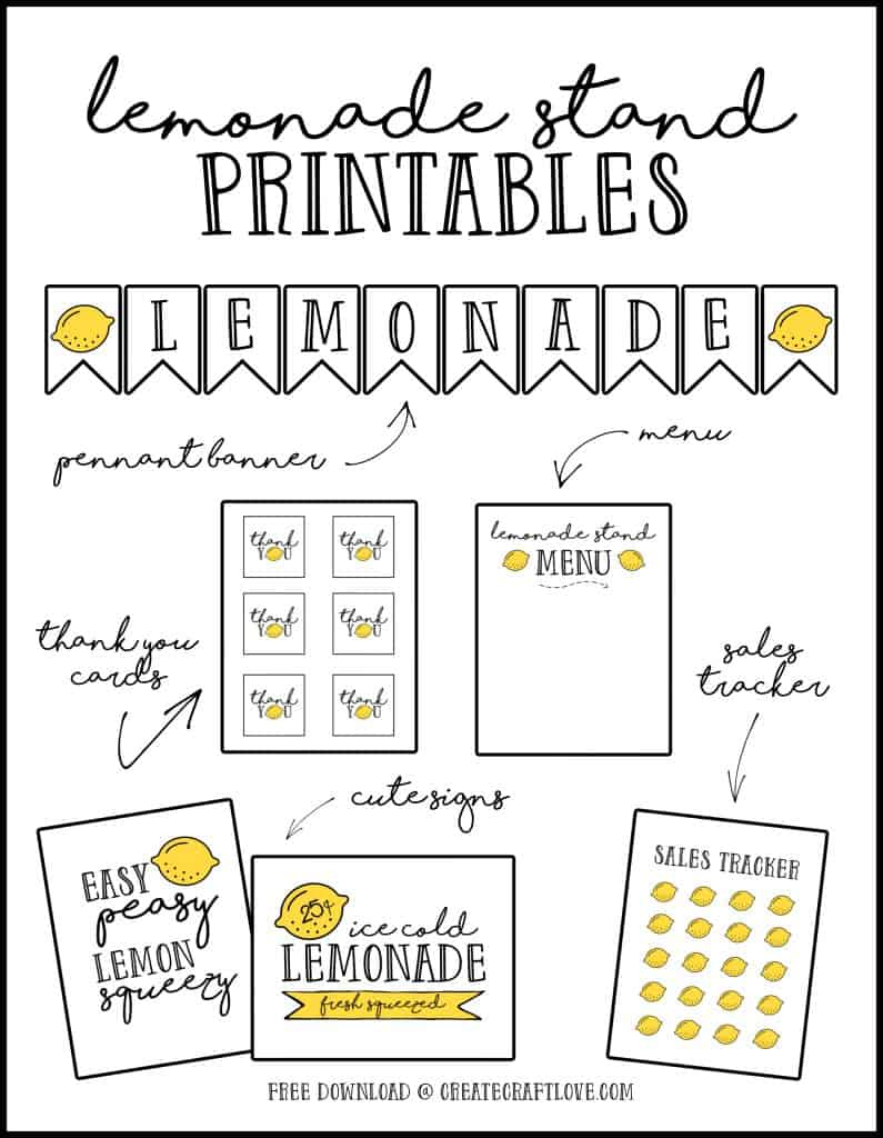 Lemonade Stand Printables | Kid'S Summer Boredom Buster - with Free Printable Lemonade Sign Printable