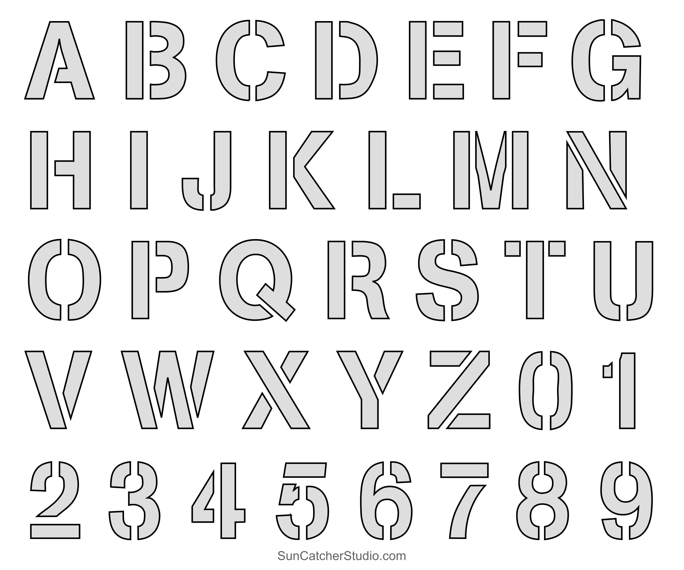 Letter Stencils (Printable Alphabet, Font, Templates, Patterns with regard to Free Printable Letter Stencils