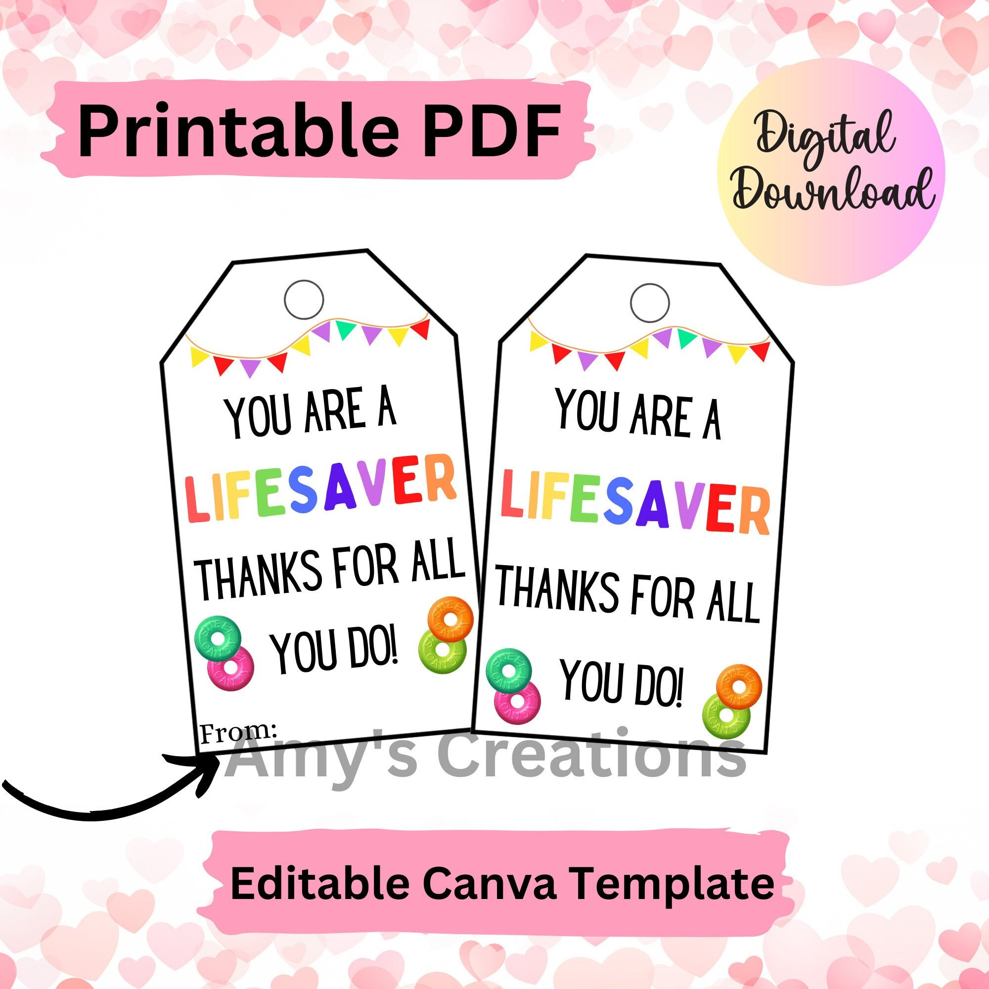 Lifesaver Appreciation Gift Tags - Worksheets Library intended for You're a Lifesaver Printable Free