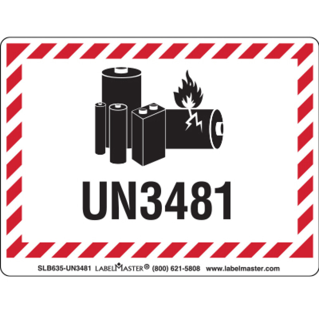 Lithium Battery Mark Size 100Mm X 100Mm Un3481 Pvcfsp Film, No within Un3481 Label Printable Free Download