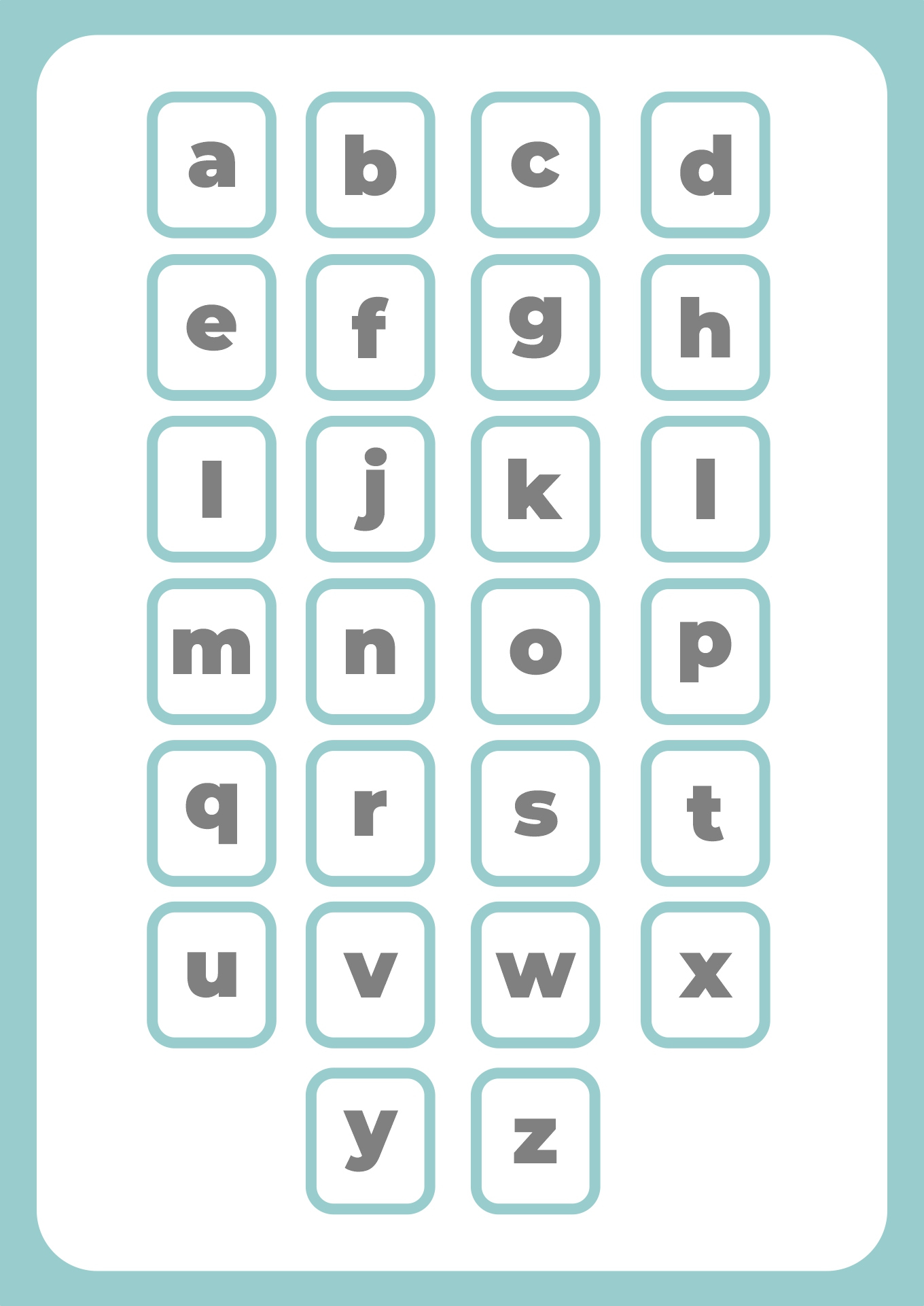 Lowercase Alphabet Printable - Printable Party Favors in Free Printable Lowercase Alphabet Letters