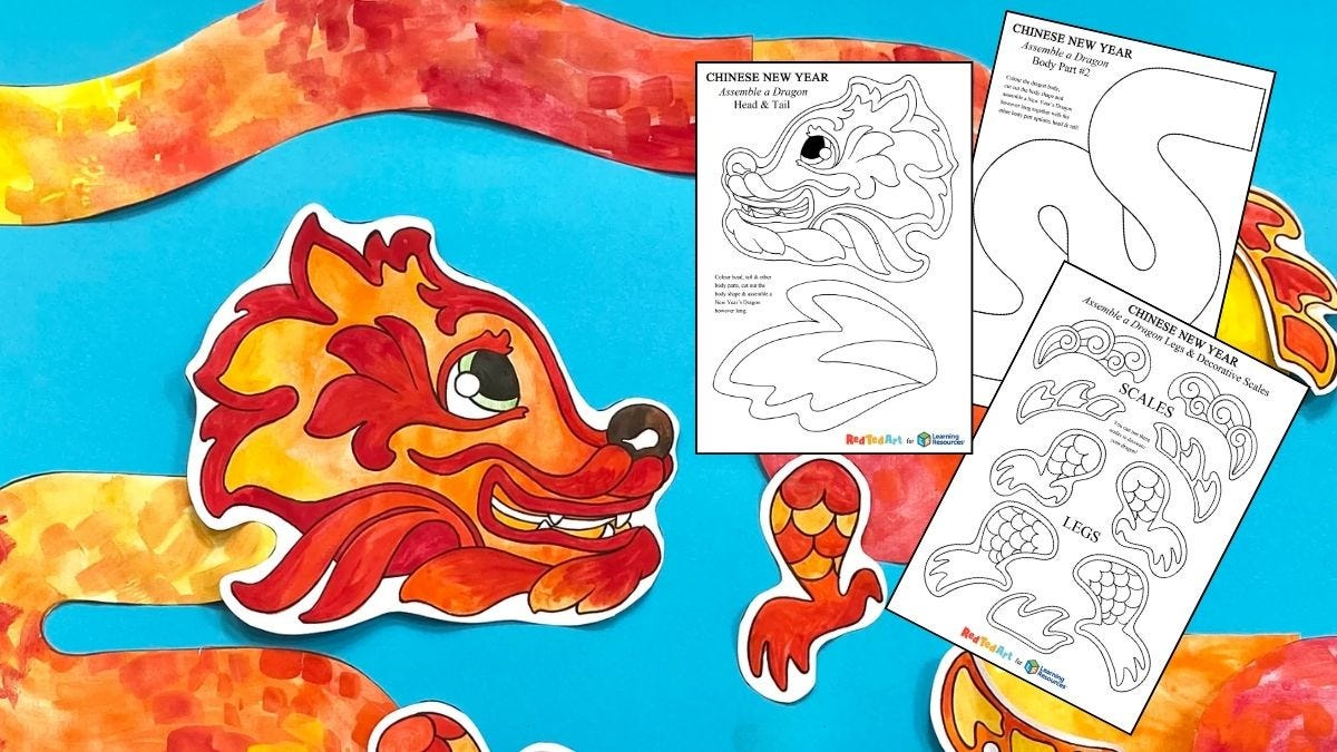 Lunar New Year Dragon Craft | Learning Resources Uk in Printable Chinese Dragon Craft Template