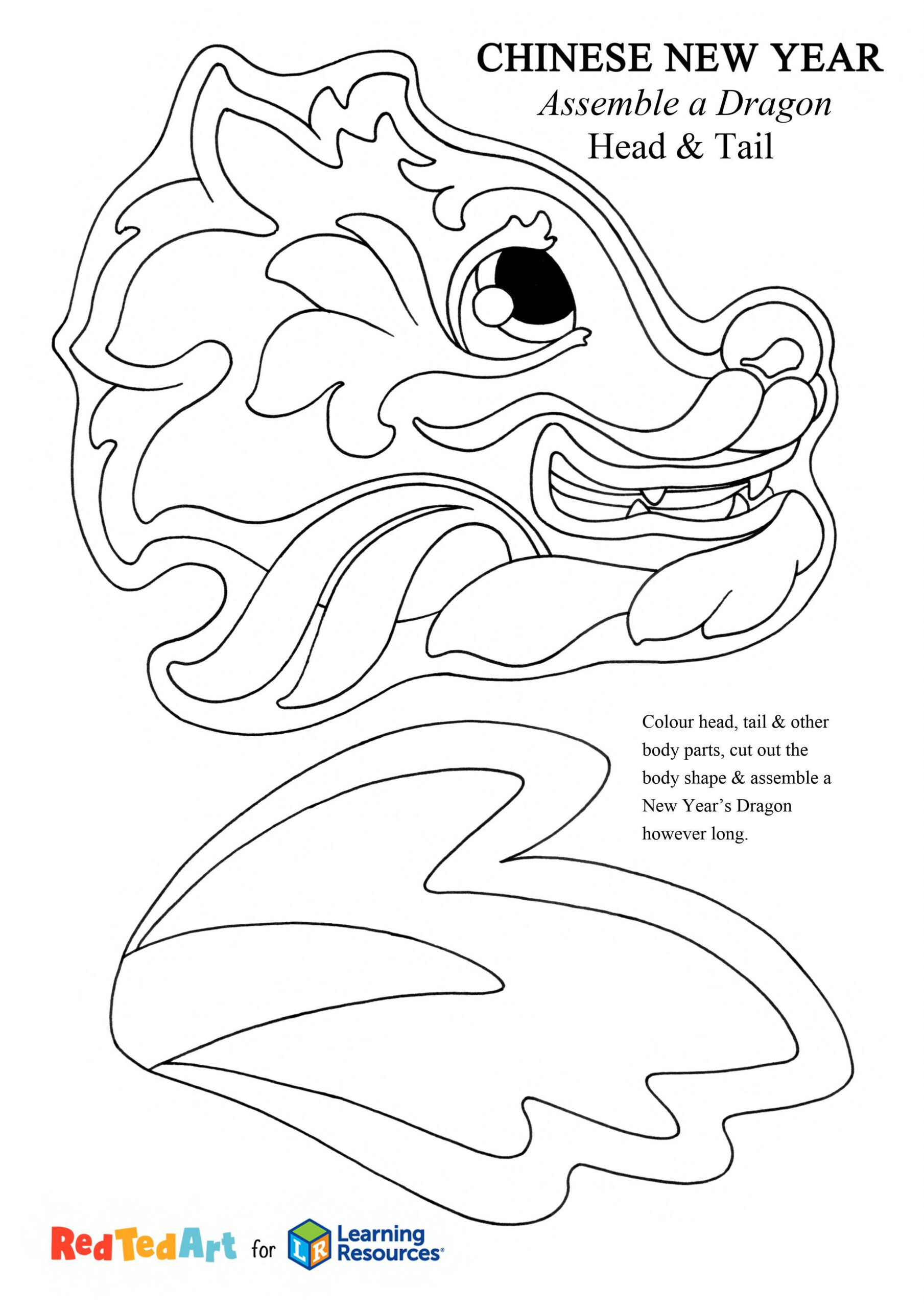Lunar New Year Dragon Craft | Learning Resources Uk intended for Printable Chinese Dragon Craft Template