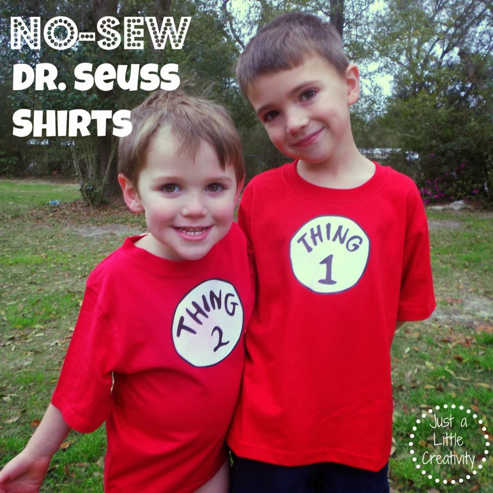 Make A No-Sew Dr. Seuss Shirt Thing One And Thing Two - for Thing 1 and Thing 2 Printable T-Shirt Template