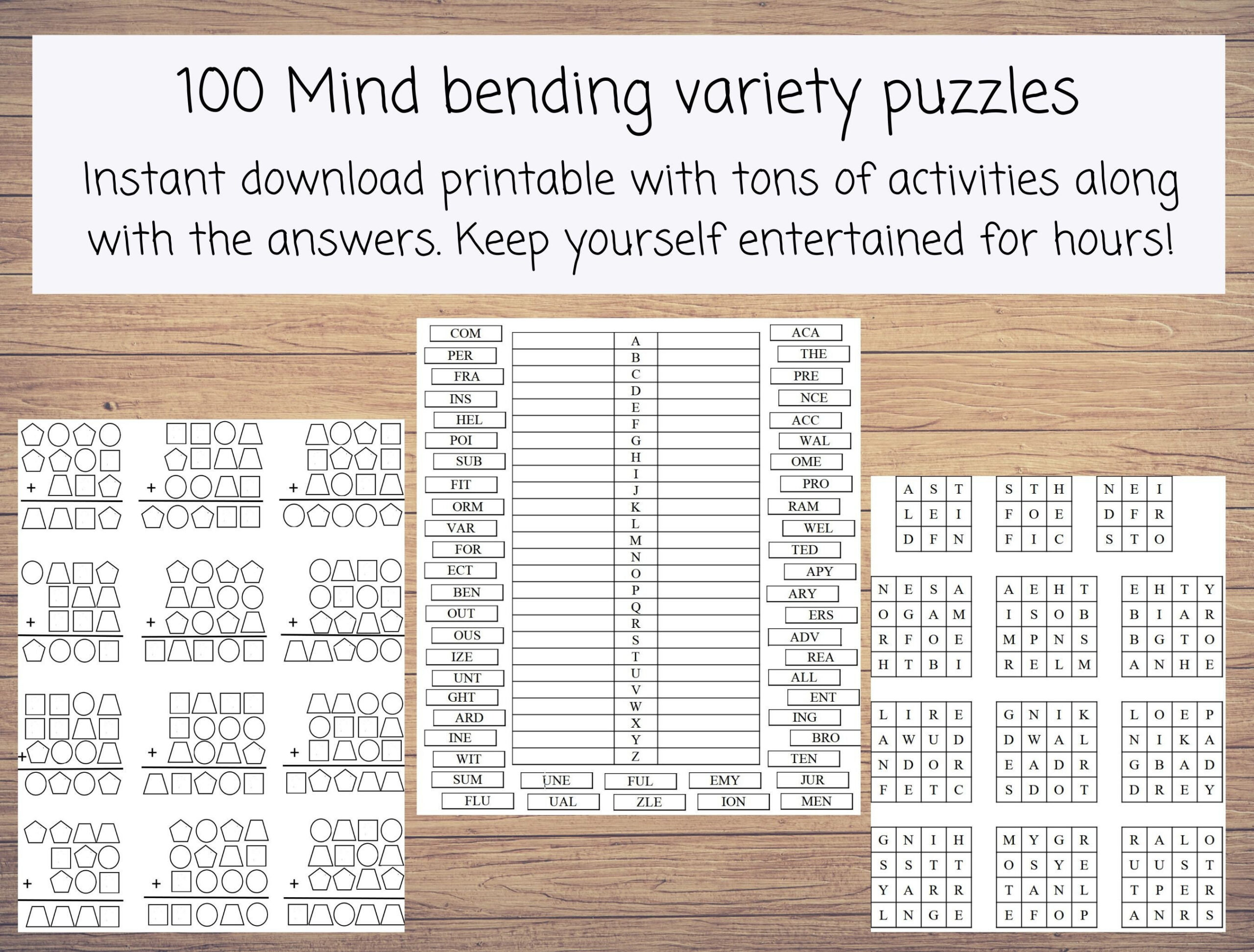 Mind Bending Variety Puzzles With 100 Different Kinds Of Adult for Brain Teasers Printable For Adults