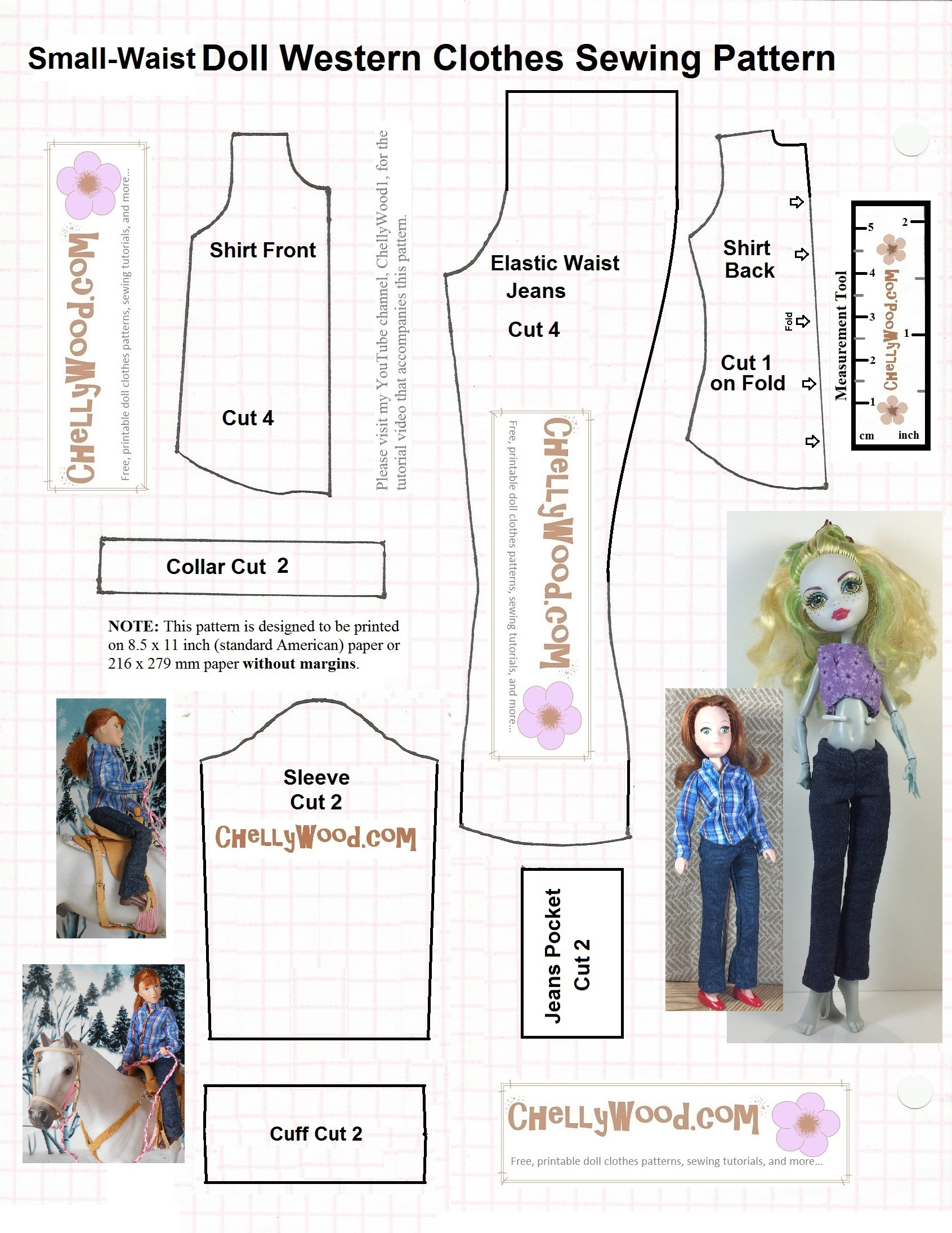 Monster High Doll Clothes Sewing Patterns Are Free @ Chellywood for Free Printable Doll Clothes Sewing Patterns