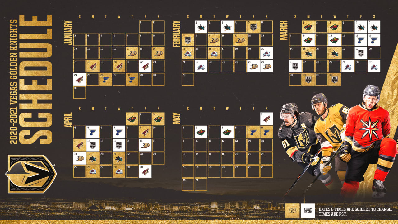 Nhl Announces Golden Knights 2020-21 Regular-Season Schedule pertaining to Vegas Golden Knights Printable Schedule