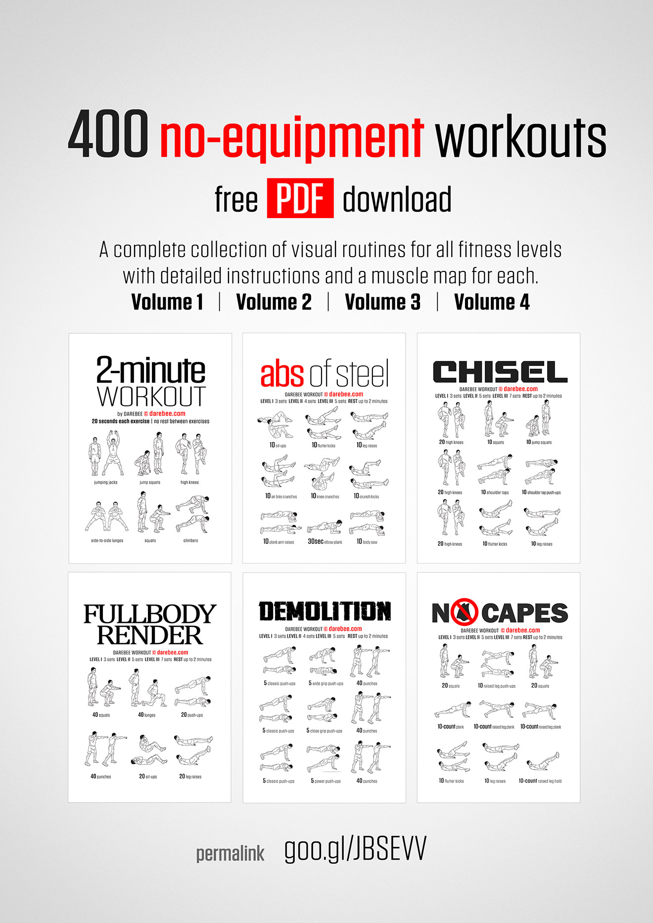 No-Equipment Workouts Book in Printable No Equipment Bodyweight Calisthenics Workout Plan Free Download