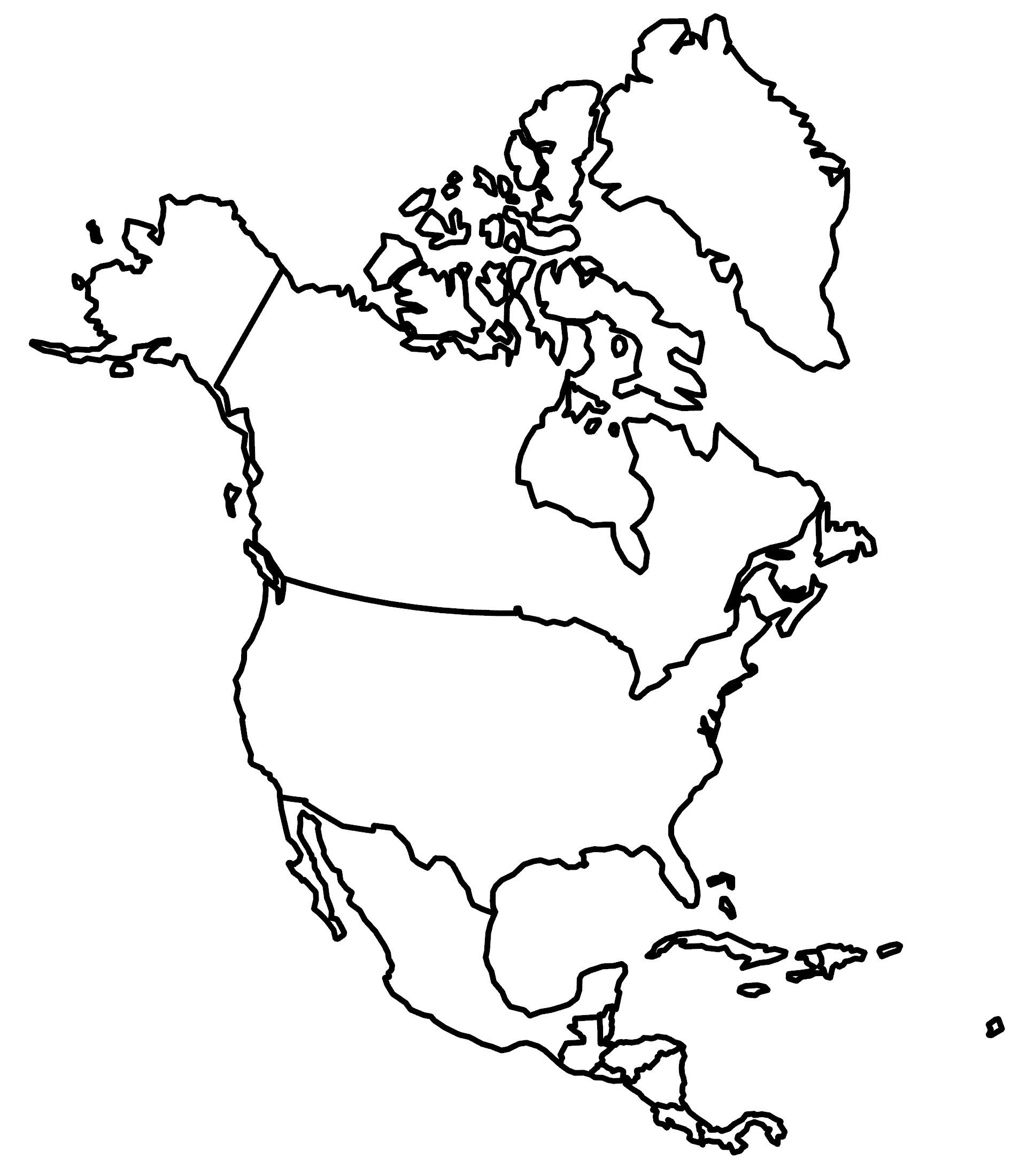North America Blank Map And Country Outlines - Gis Geography pertaining to Free Printable Map North America