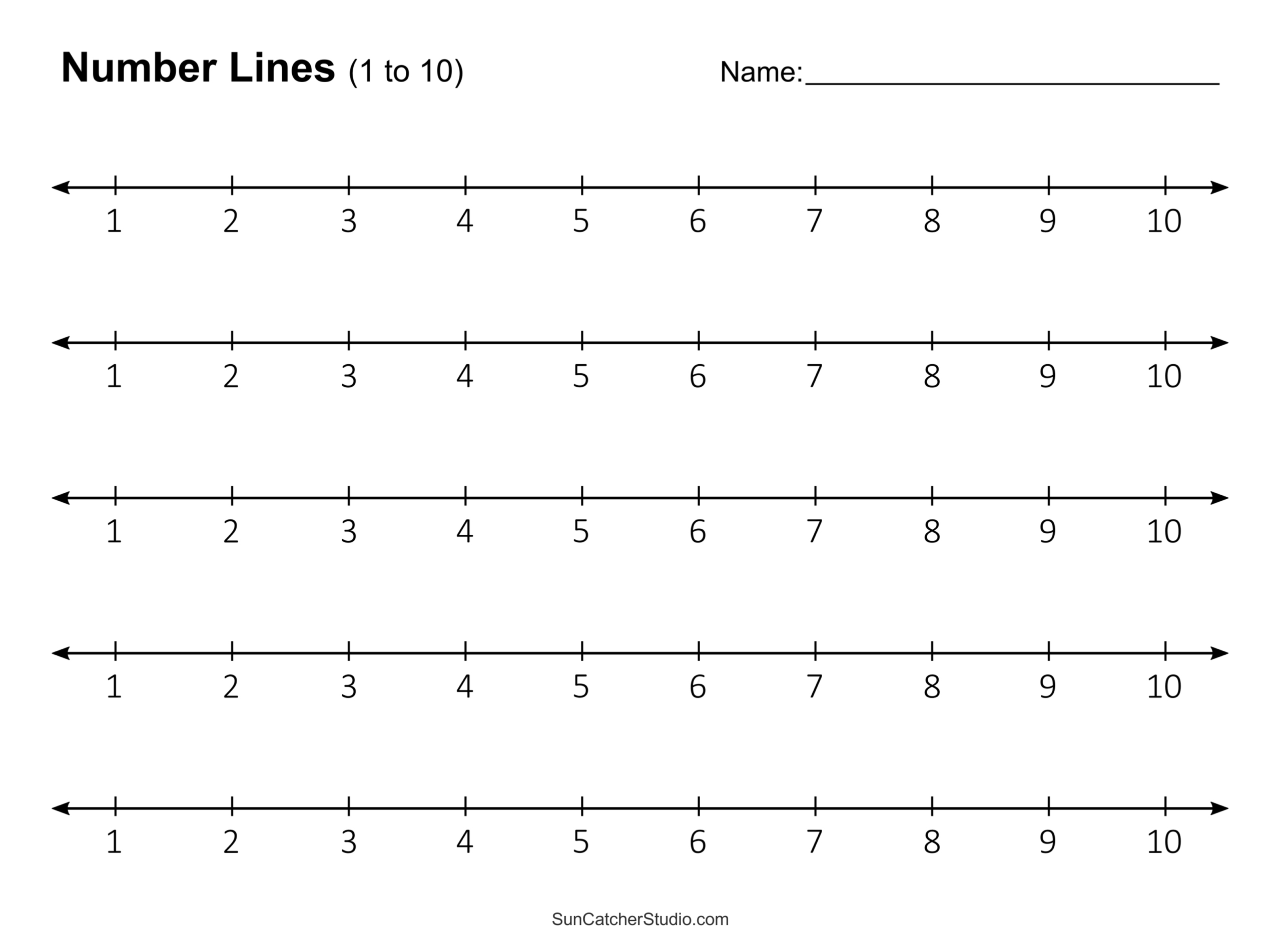 Number Lines (Integers, Decimals, Blank, Missing Numbers) – Free in Number Line For Integers Printable
