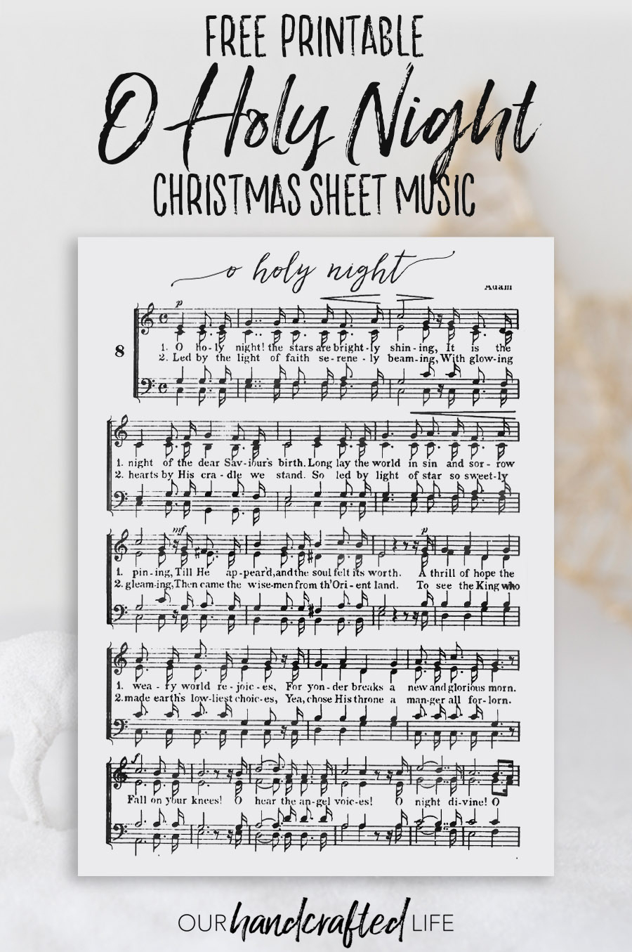 O Holy Night - Free Printable Christmas Sheet Music - Our with regard to Christmas Carols Sheet Music Free Printable