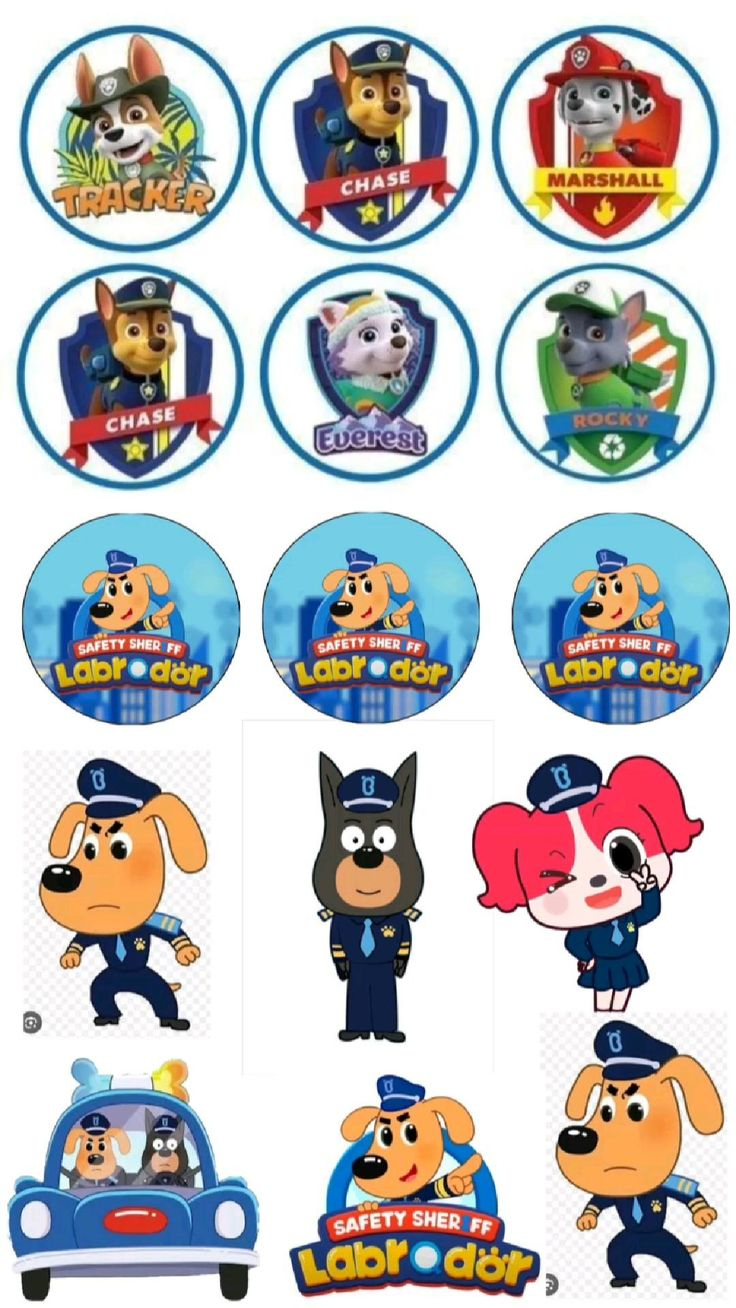 Paw Patrol + Safety Sheriff Labrador Printable Topper! 💖 for Sheriff Labrador Cake Topper Printable
