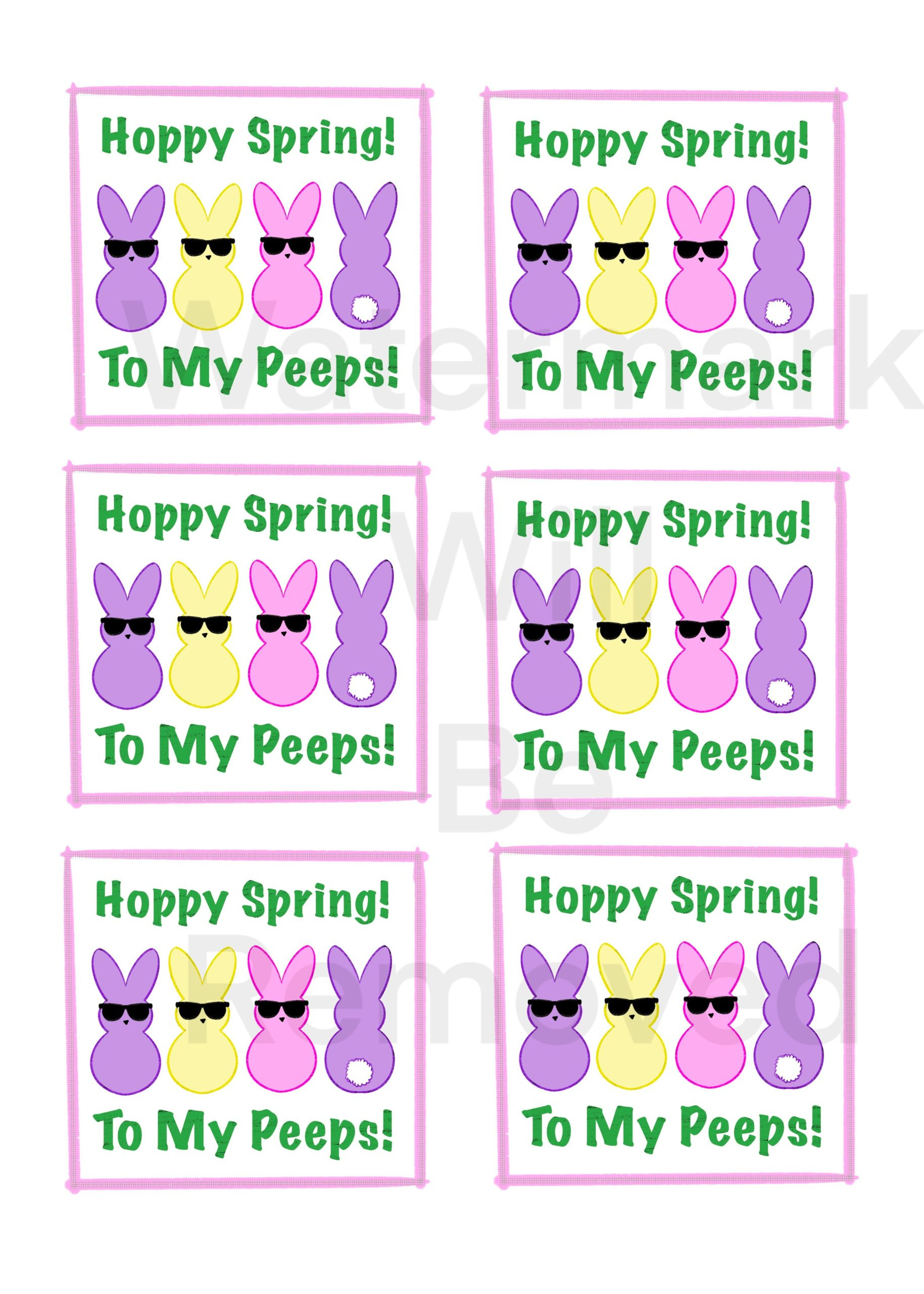 Peeps Treat Tags And Coloring Sheet Printables - Instant Download! intended for Treats For My Peeps Free Printable