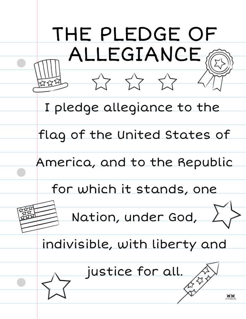 Pledge Of Allegiance Words - 20 Free Printables | Printabulls regarding Free Pledge Of Allegiance Printable