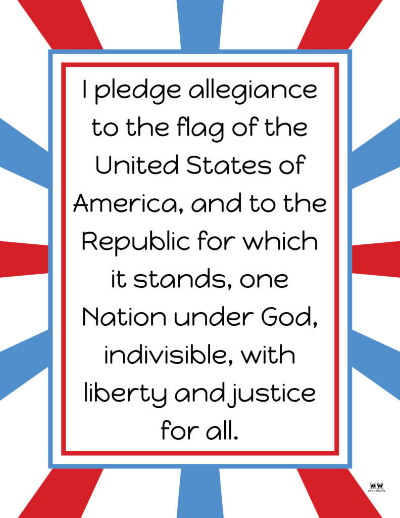 Pledge Of Allegiance Words - 20 Free Printables | Printabulls with regard to Free Printable Pledge of Allegiance