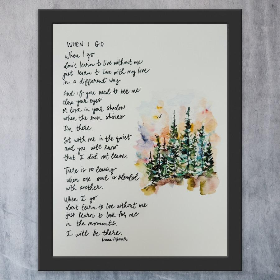 Poemdonna - Etsy Canada throughout When I Go Poem Printable