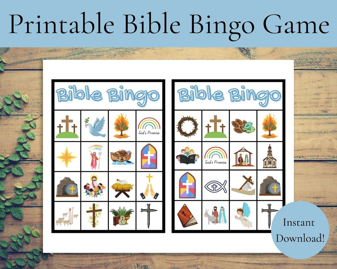 Printable Bible Bingo Game | Instant Download Bible Bingo Game within Free Printable Bible Bingo Games
