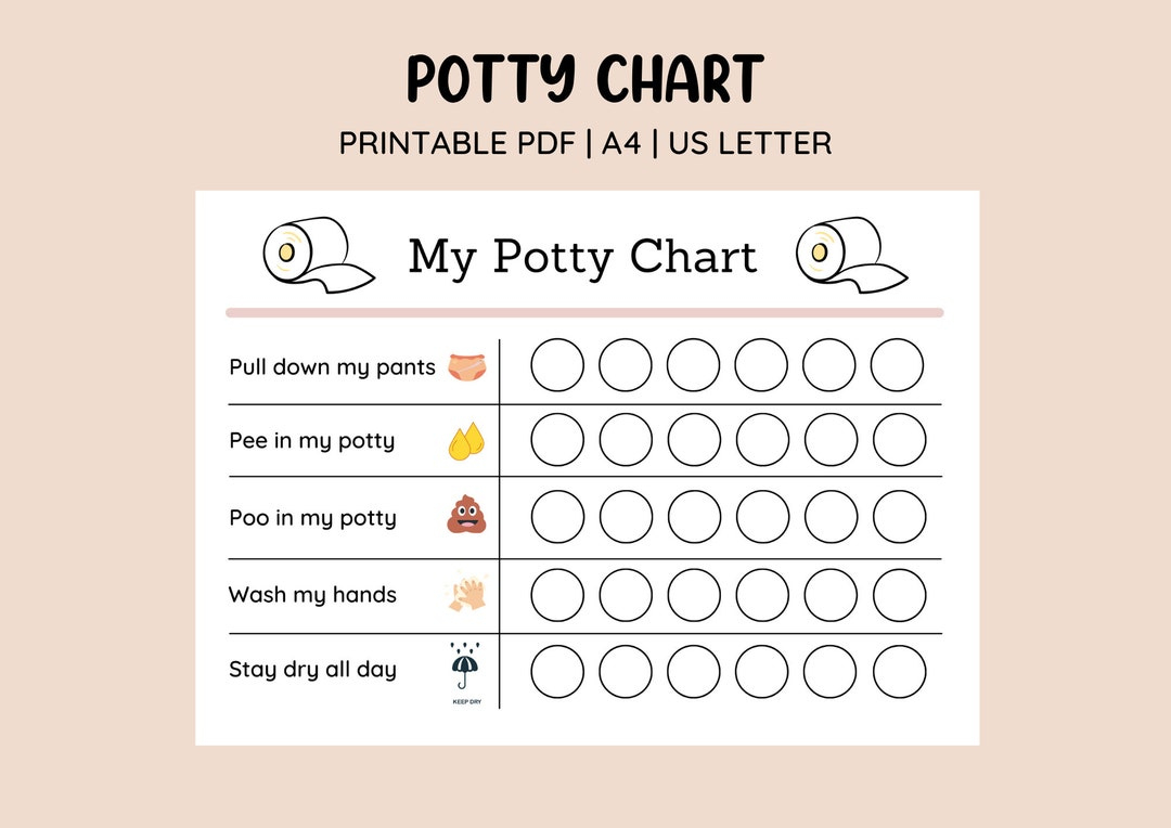 Printable Cute Potty Training Chart • Sticker Chart • Printable intended for Printable Potty Training Reward Chart