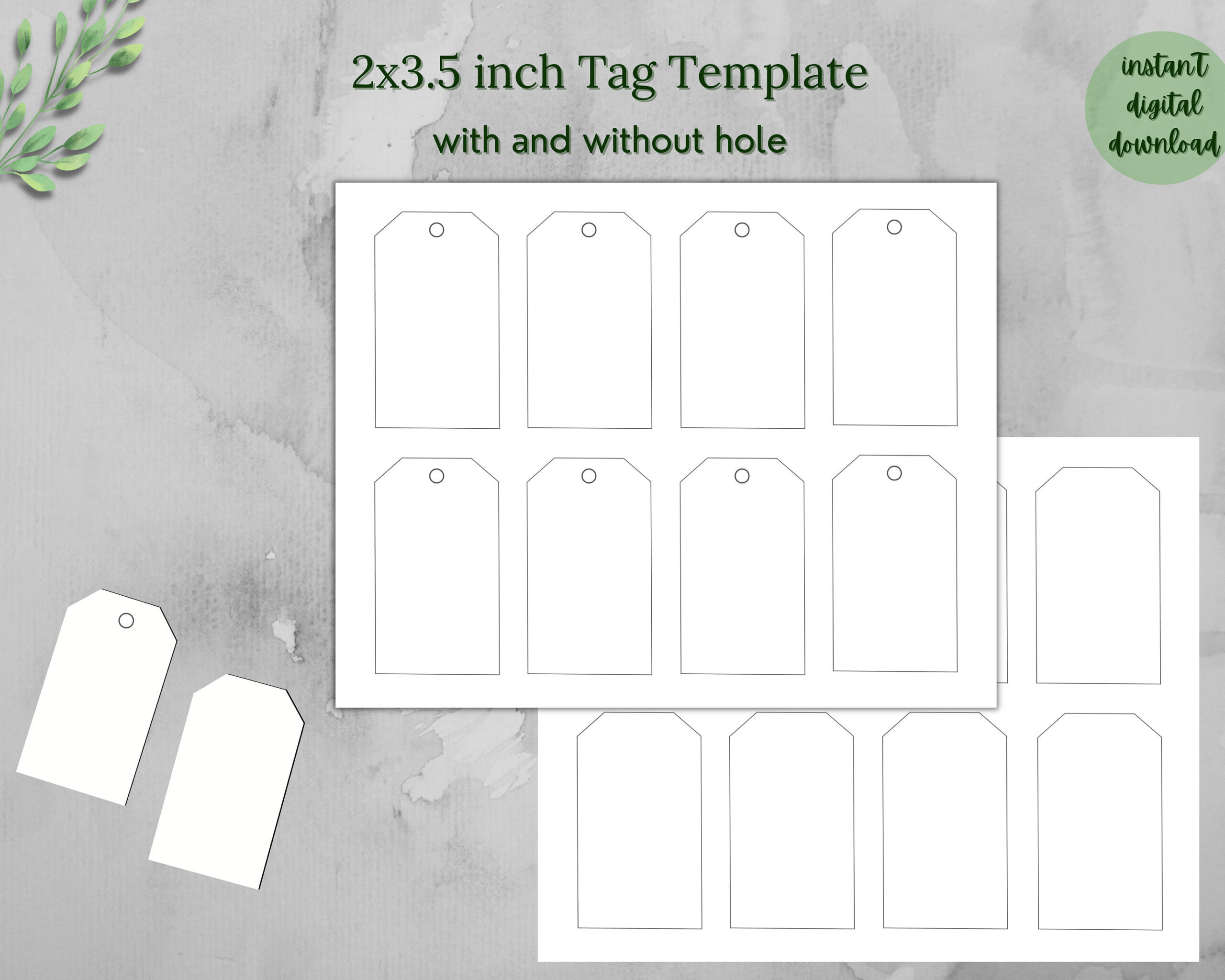 Printable Digital Tag Template 2X3.5 Inches | Blank Tag Template intended for Rectangular Gift Tag With Beveled Edges Printable