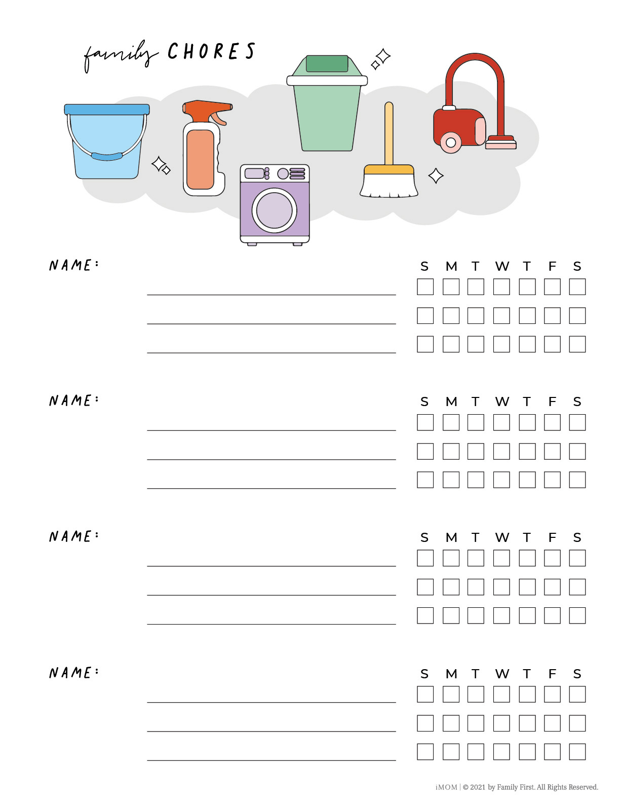 Printable Family Chore Chart - Imom pertaining to Free Printable Family Chore Charts