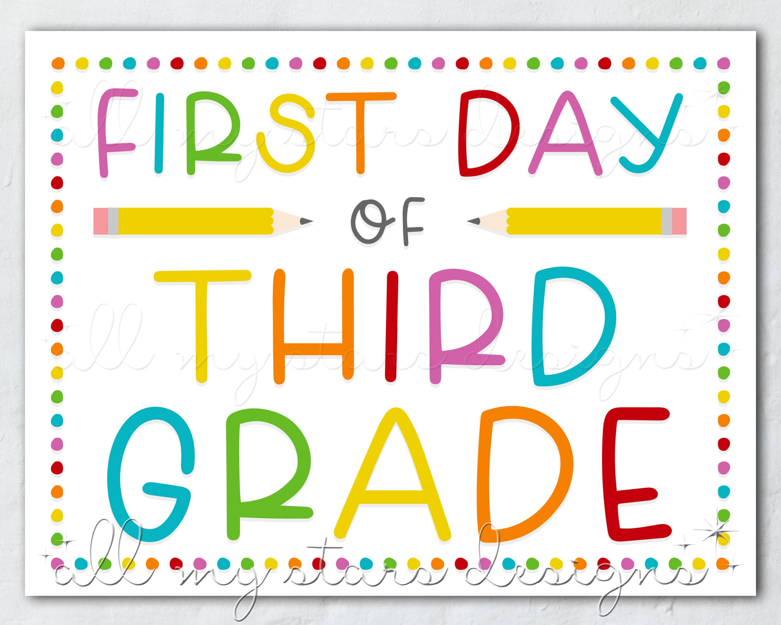 Printable First Day Of Third Grade Sign | Instant Download pertaining to First Day Of School 3Rd Grade Free Printable