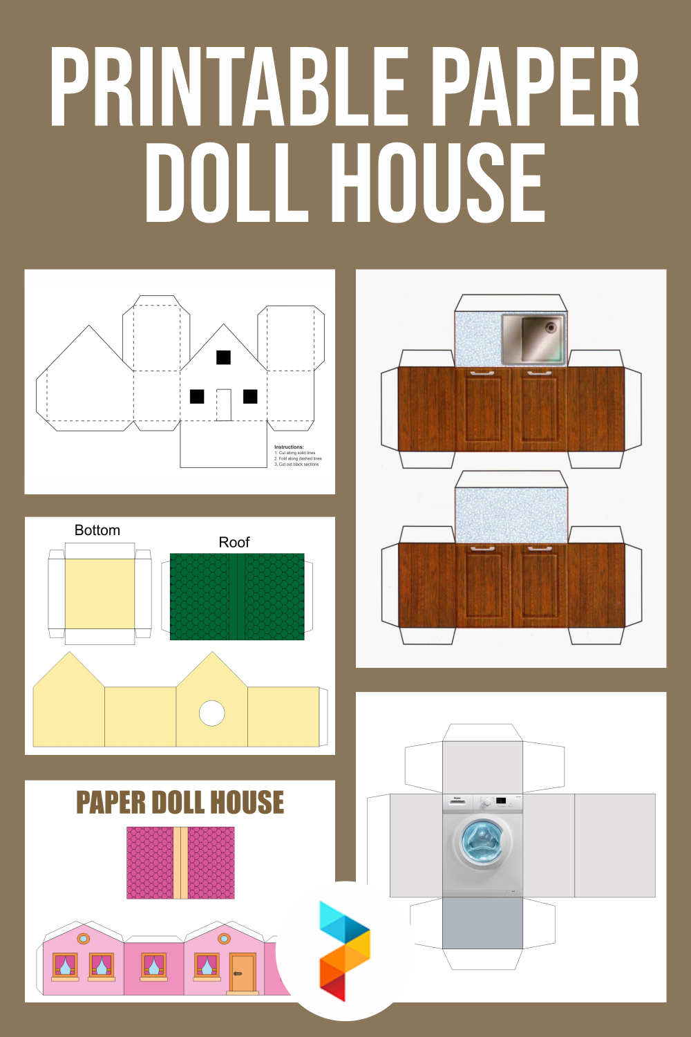 Printable Paper Doll House for Template Free Printable Dollhouse Furniture Patterns