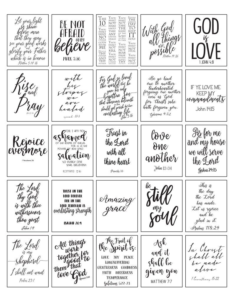 Printable Planner Stickers Bible Verse Black And White in Black and White Printable Bible Verses