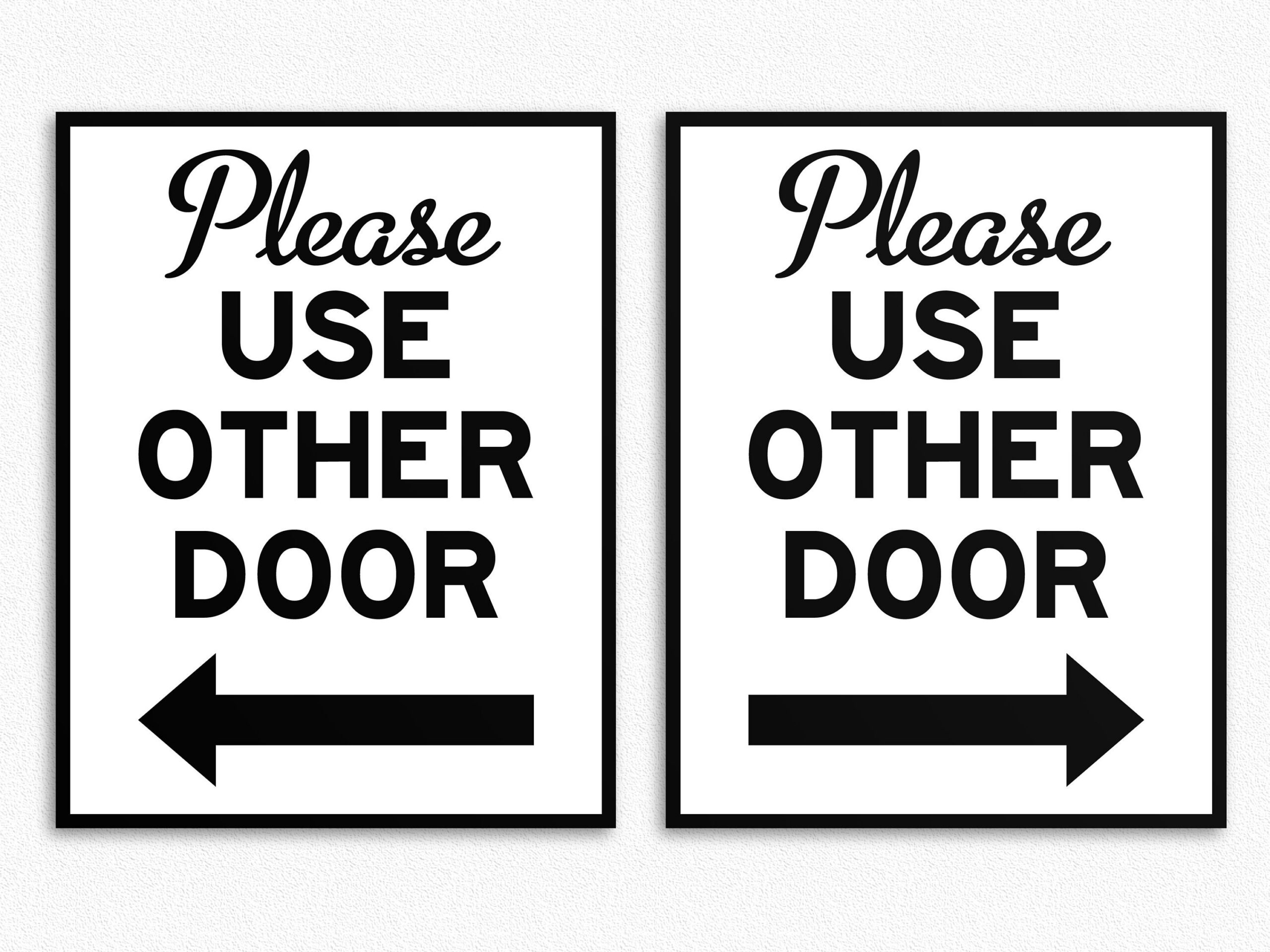 Printable Please Use Other Door Sign: Arrow Directional (Pdf) - Etsy inside Printable Use Other Door Sign