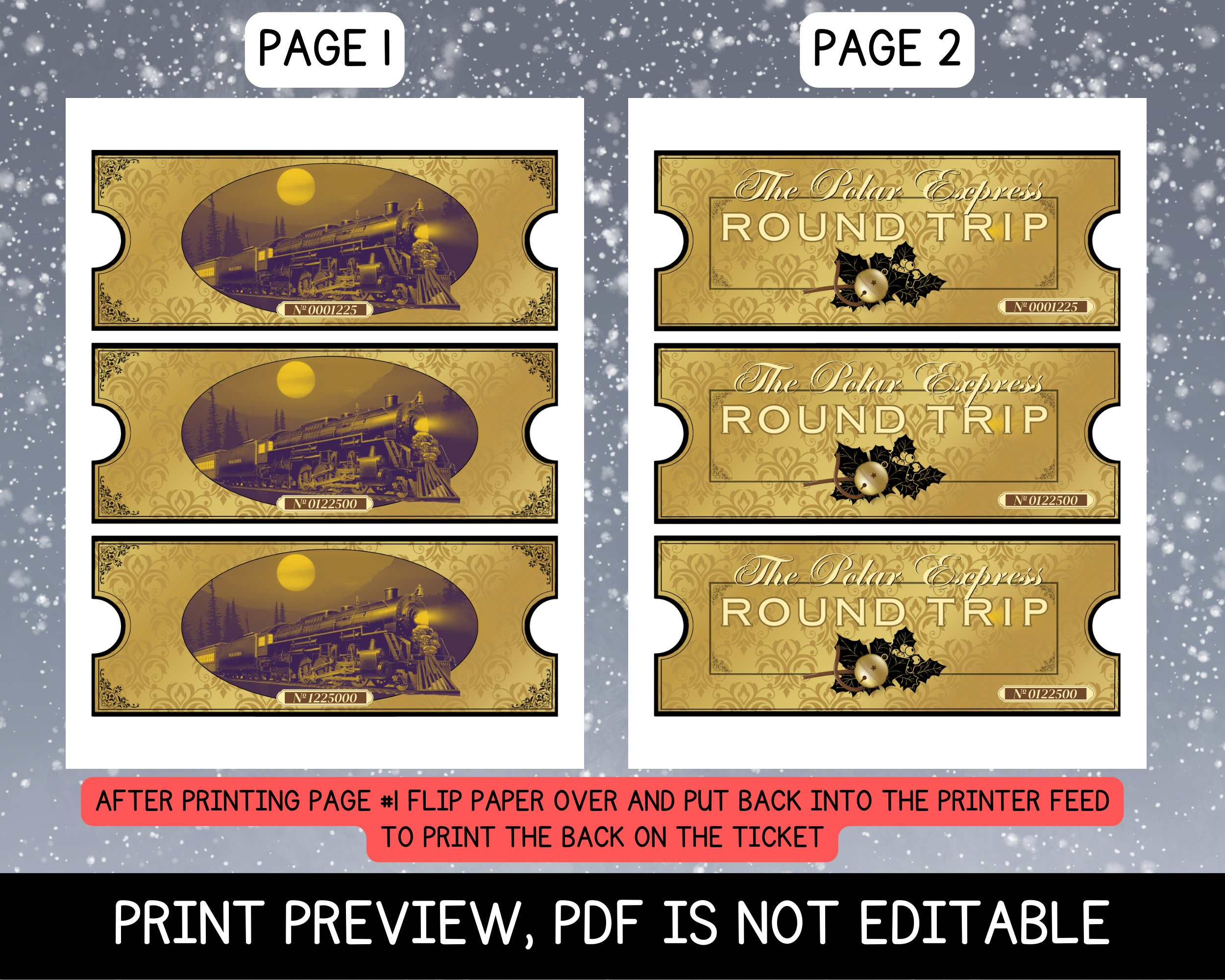 Printable Polar Express Train Ticket: Christmas Movie Night with Printable Polar Express Golden Ticket