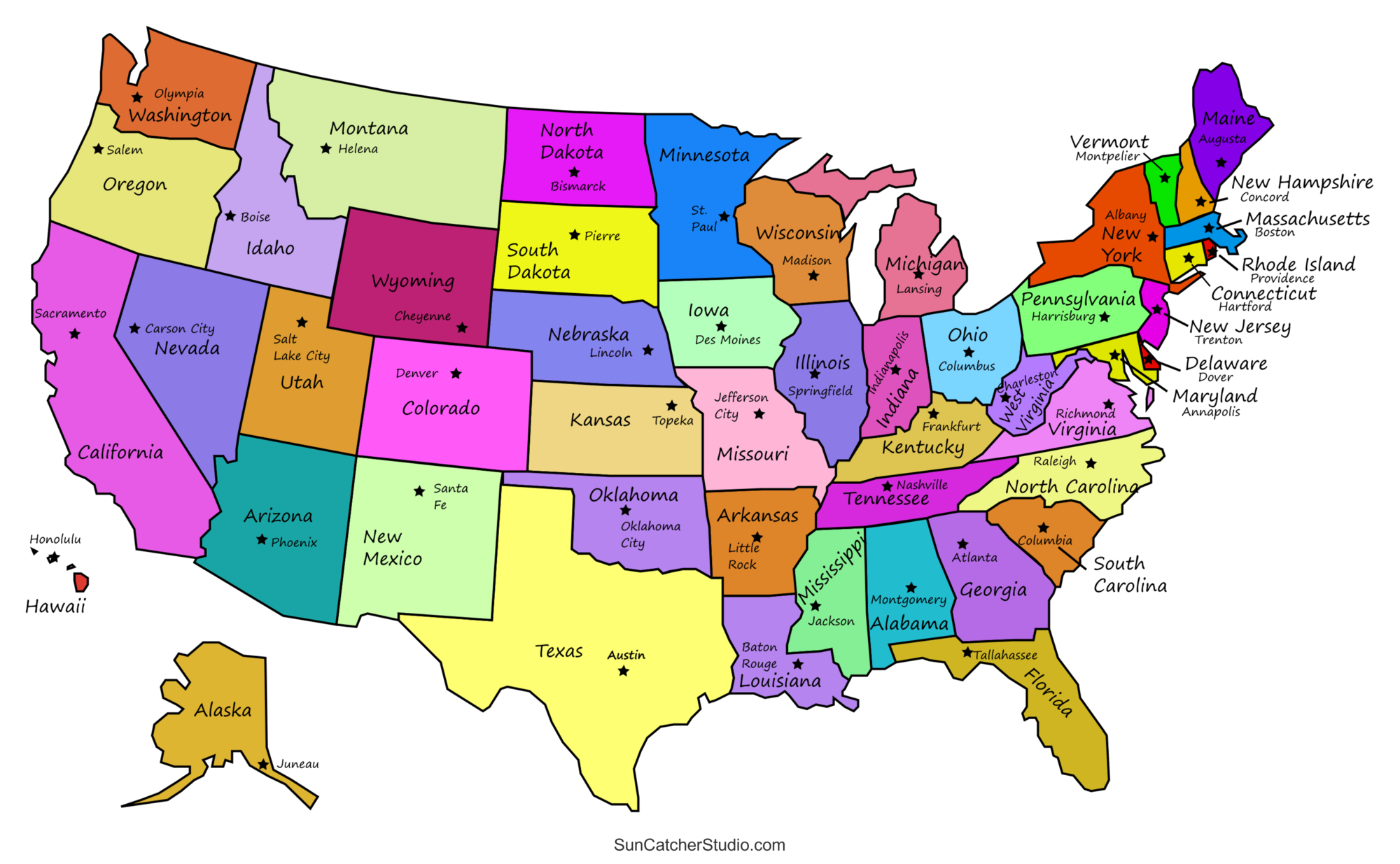 Printable Us Maps With States (Usa, United States, America) – Diy with regard to Free Printable Us Map With Capitals